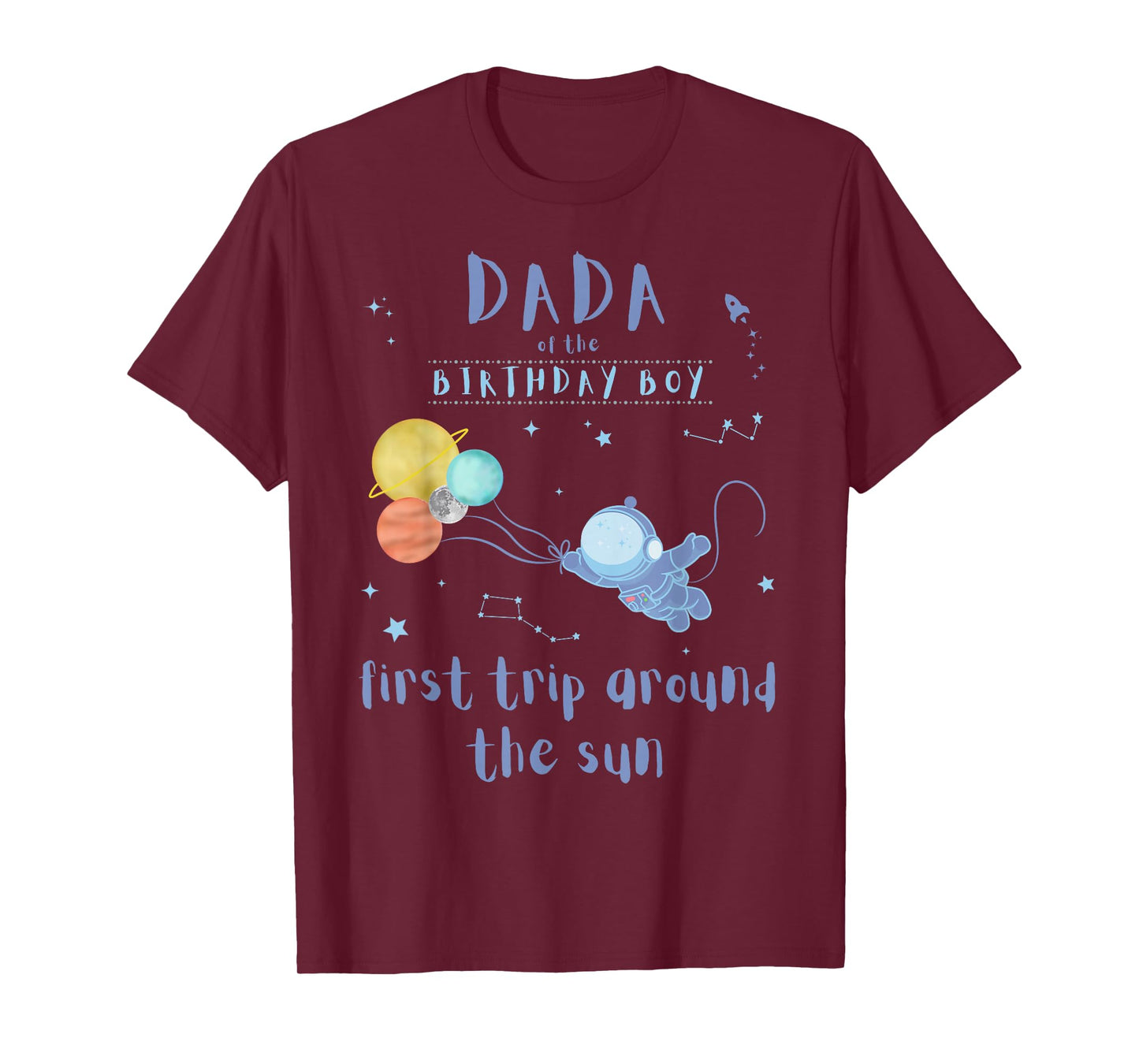 Dada Dad 1st Birthday First Trip Around The Sun Space Bday T-Shirt