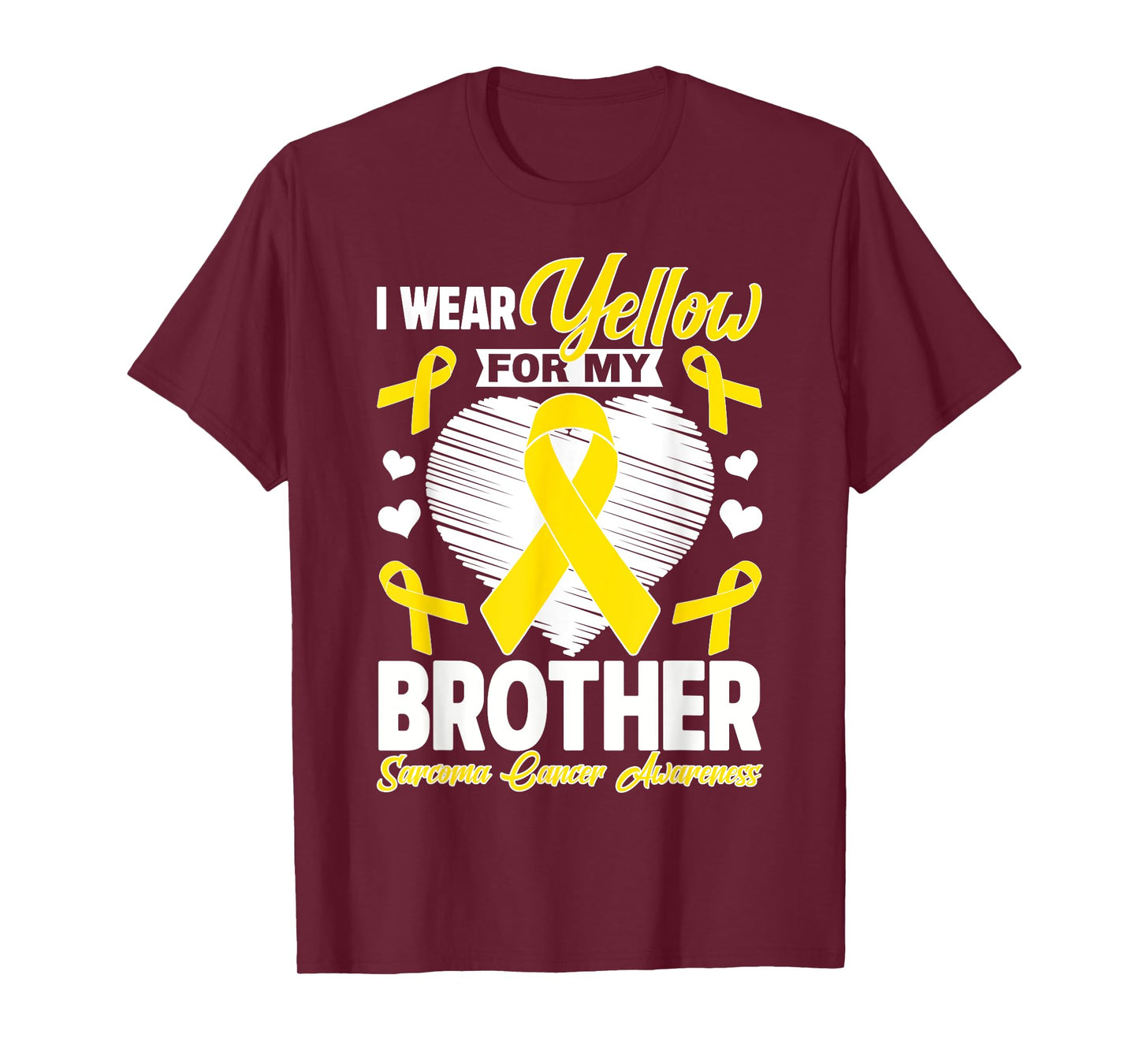 I Wear Yellow For My Brother Sarcoma Cancer Awareness Mom T-Shirt