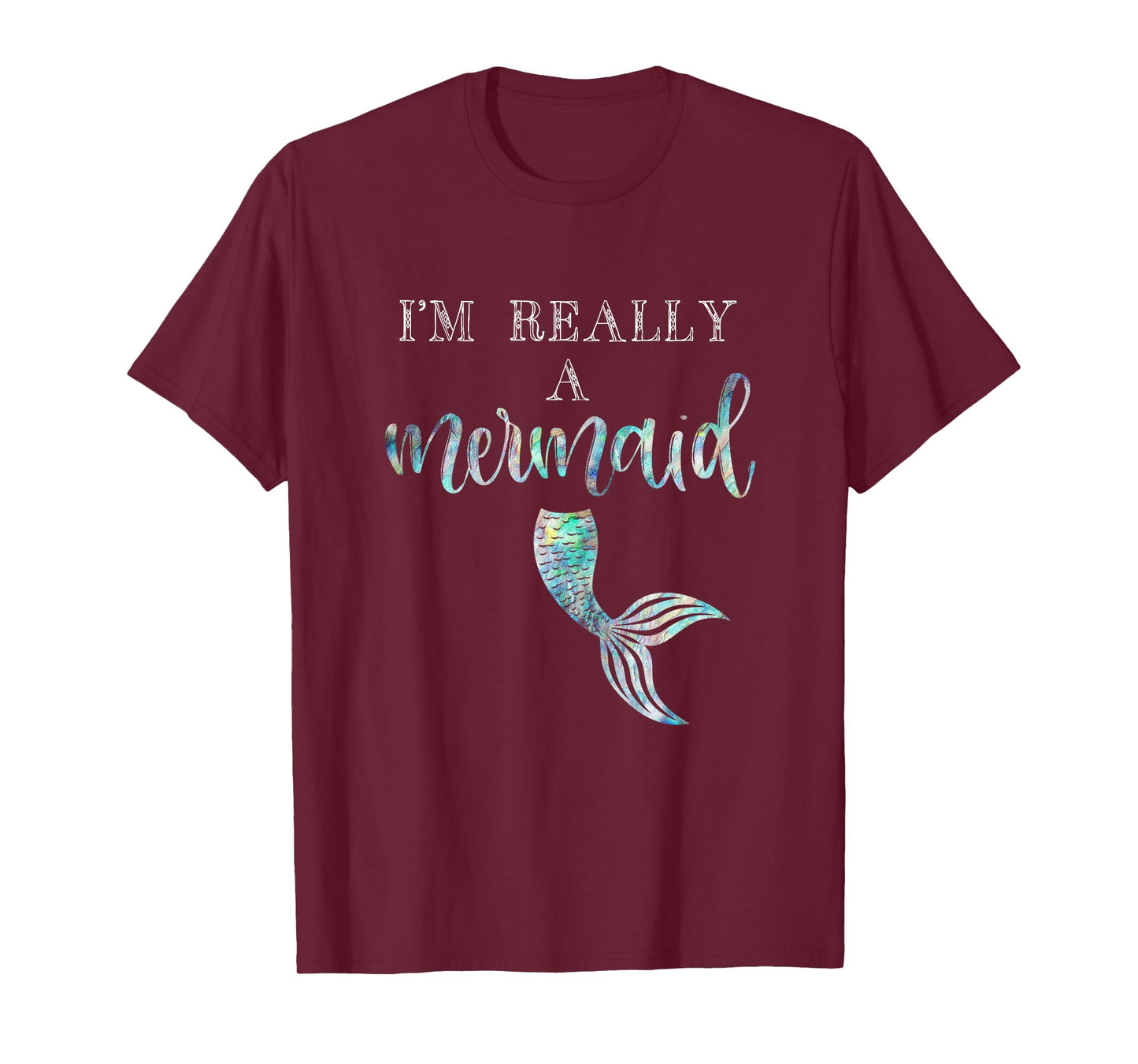 I'm Really A Mermaid Purple Shirt Cute Birthday Bridal Tee