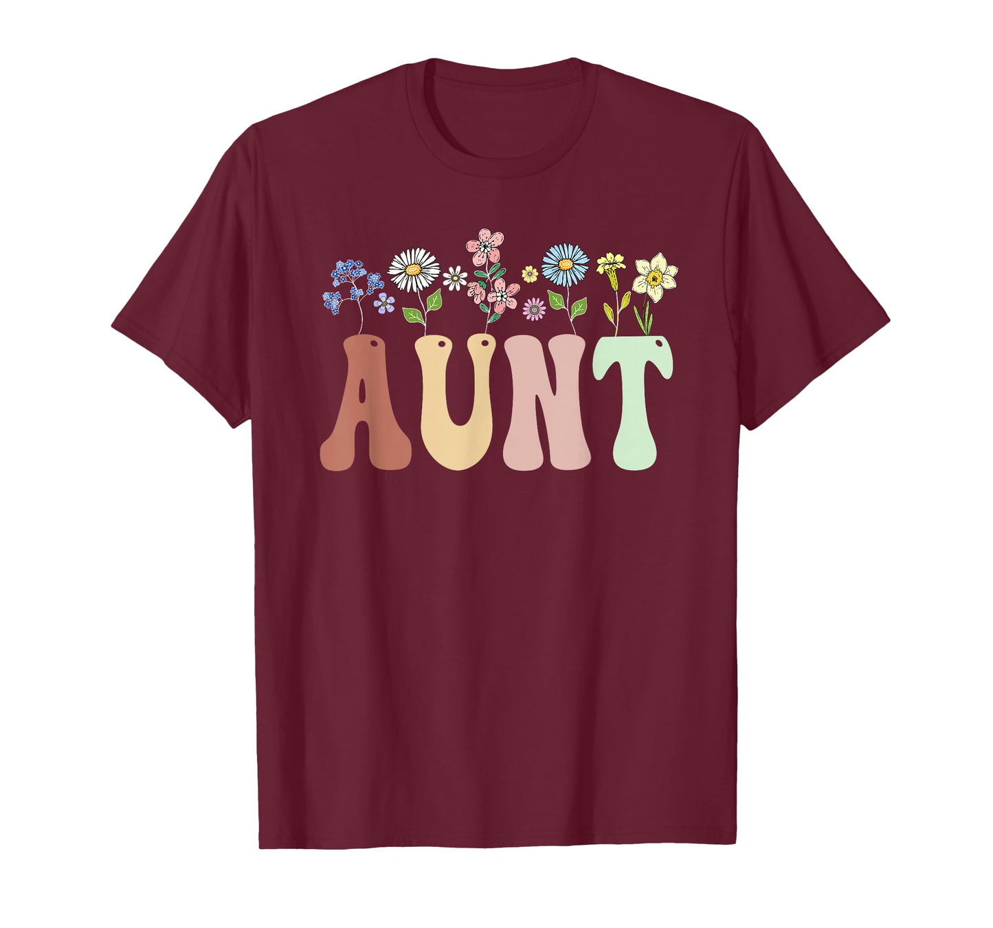 Aunt Gifts Women Wildflower Floral Design Aunt T-Shirt