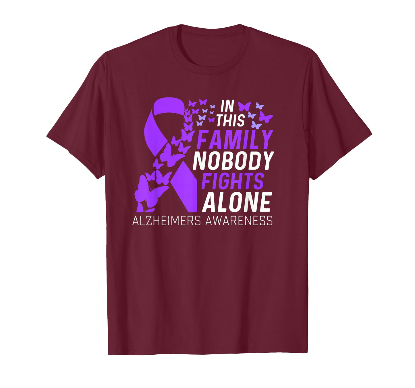 In this family No fighting alone Alzheimers Awareness Family T-Shirt