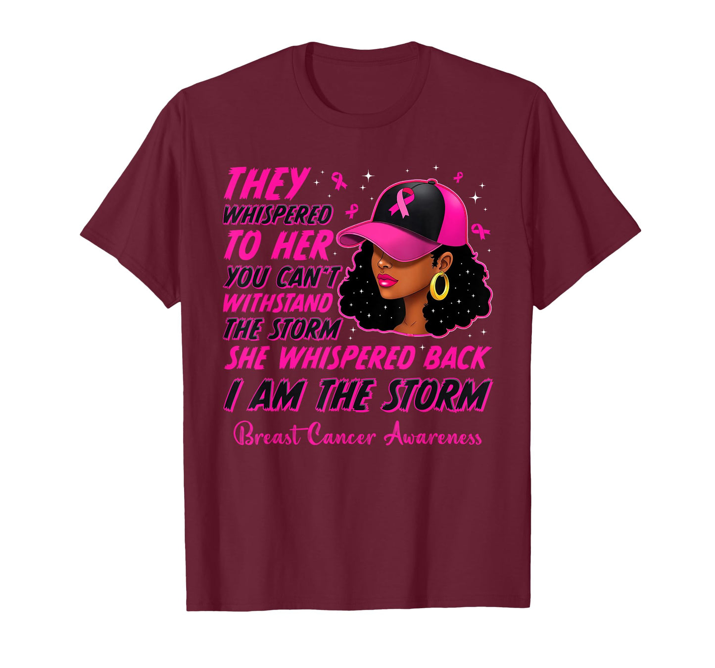 I'm The Storm Black Women Breast Cancer Survivor Pink Ribbon T-Shirt