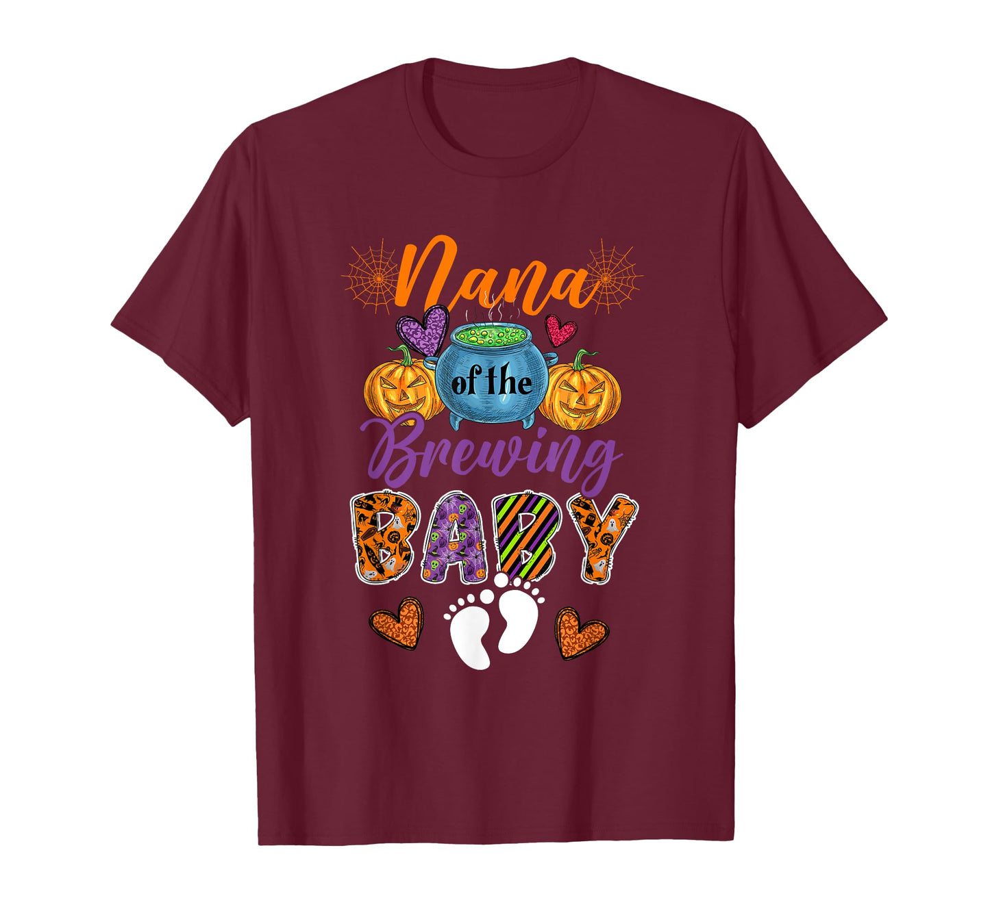 Nana Of The Brewing Halloween Baby Expecting New Baby T-Shirt