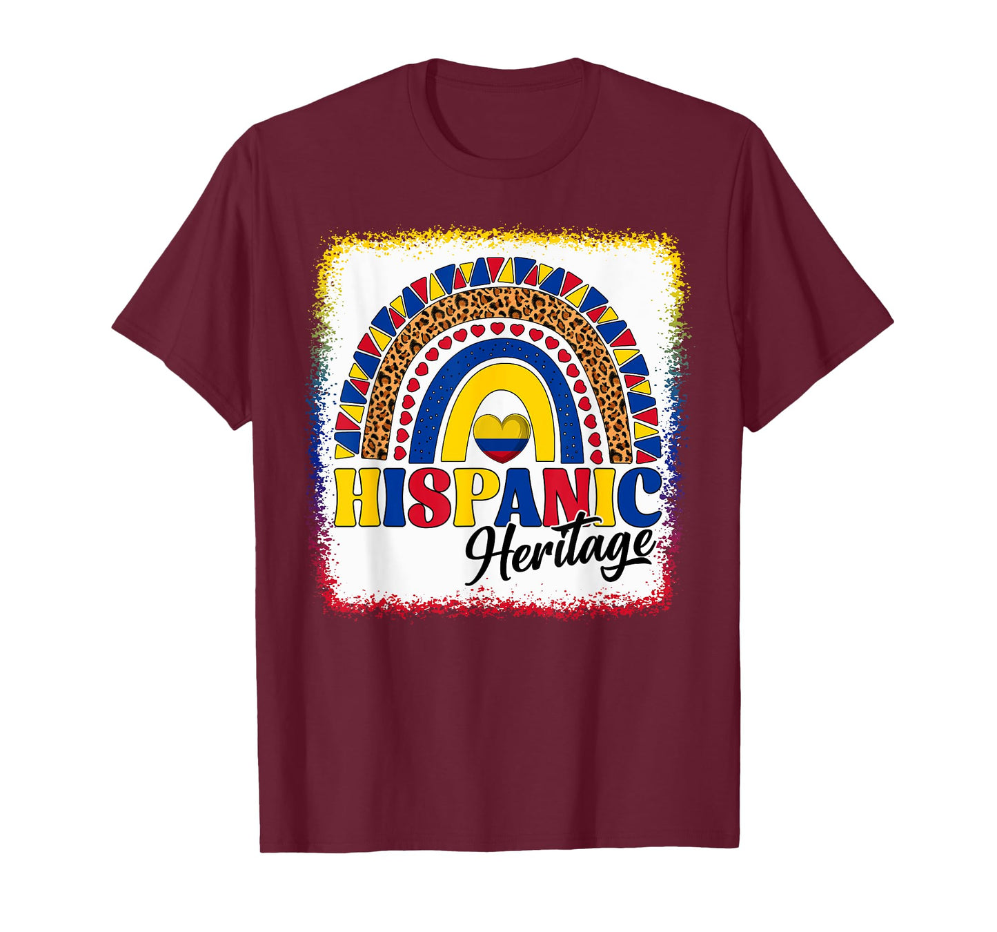 Colombia Hispanic Heritage Month Colombian Flag Boho Rainbow T-Shirt