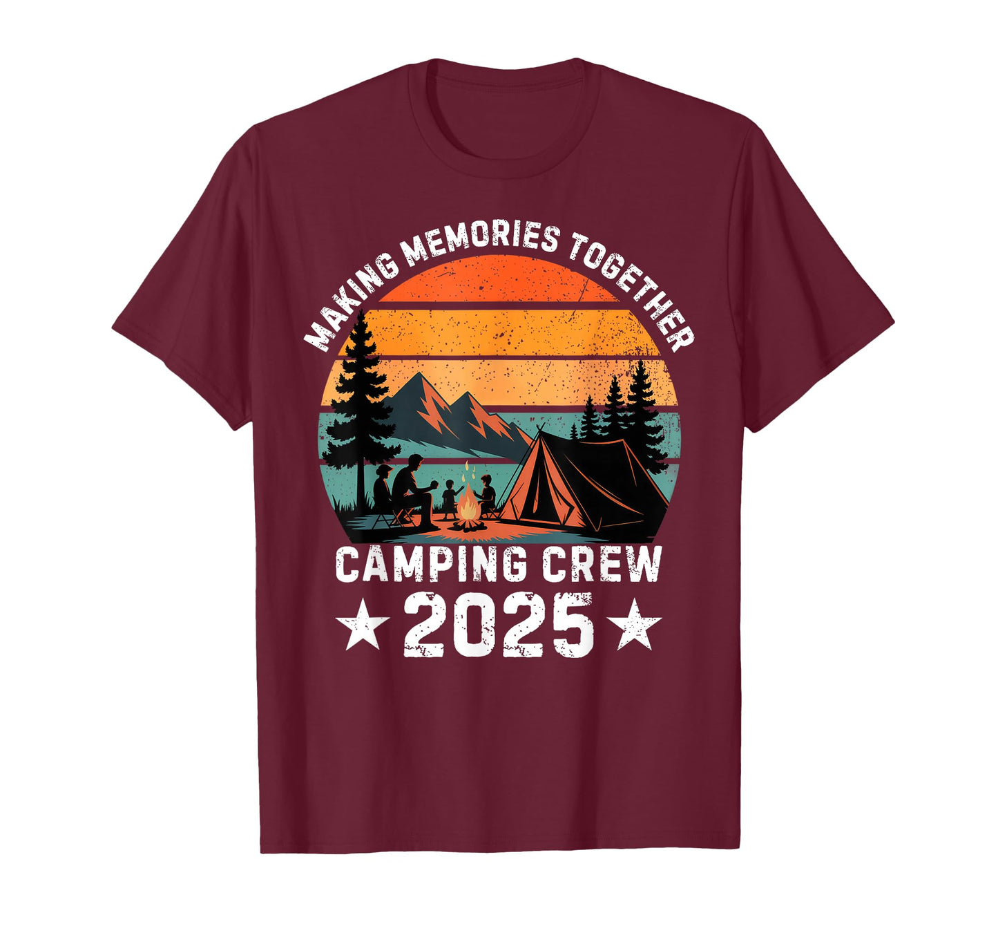 Family Camping Crew 2025 Outdoor Camper Group Matching T-Shirt