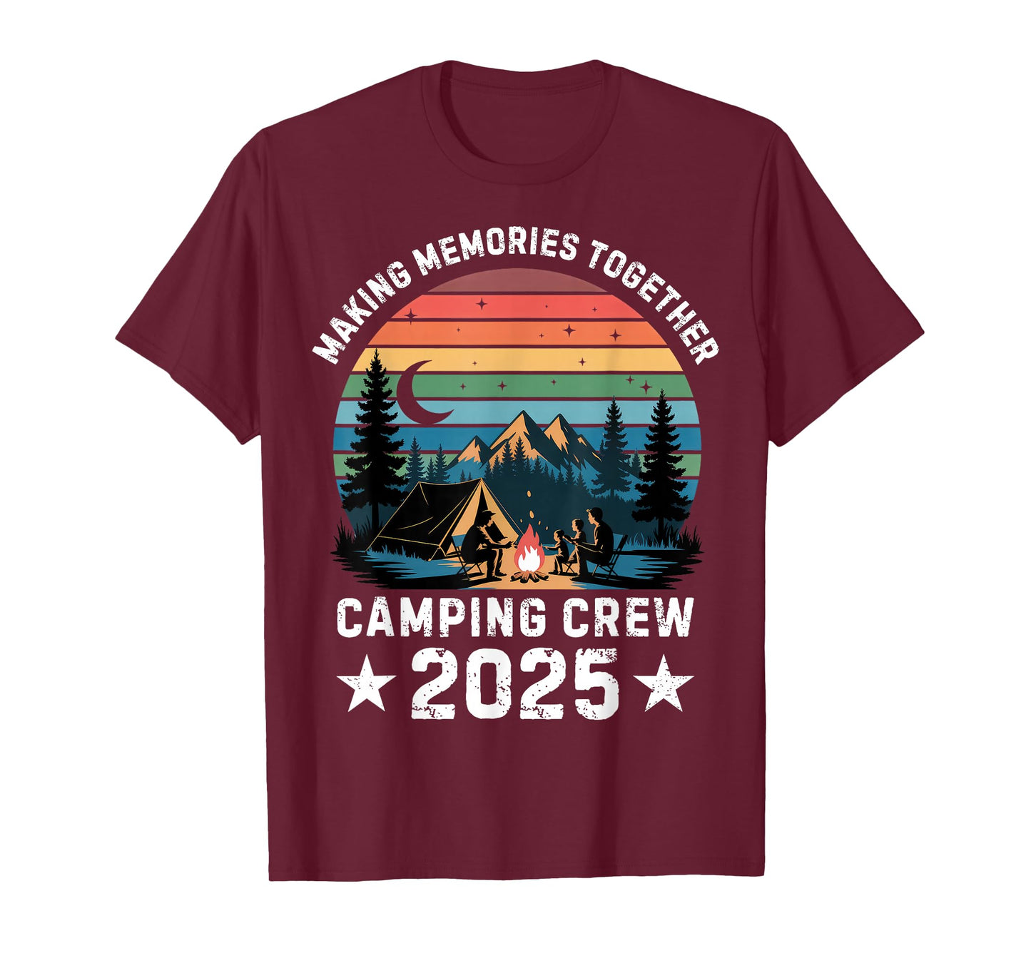 Family Camping Crew 2025 Outdoor Camper Group Matching T-Shirt