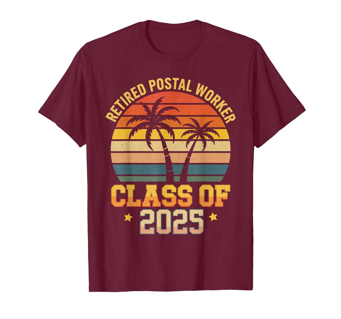 Vintage Retired Postal Worker Class of 2025 Funny Retirement T-Shirt