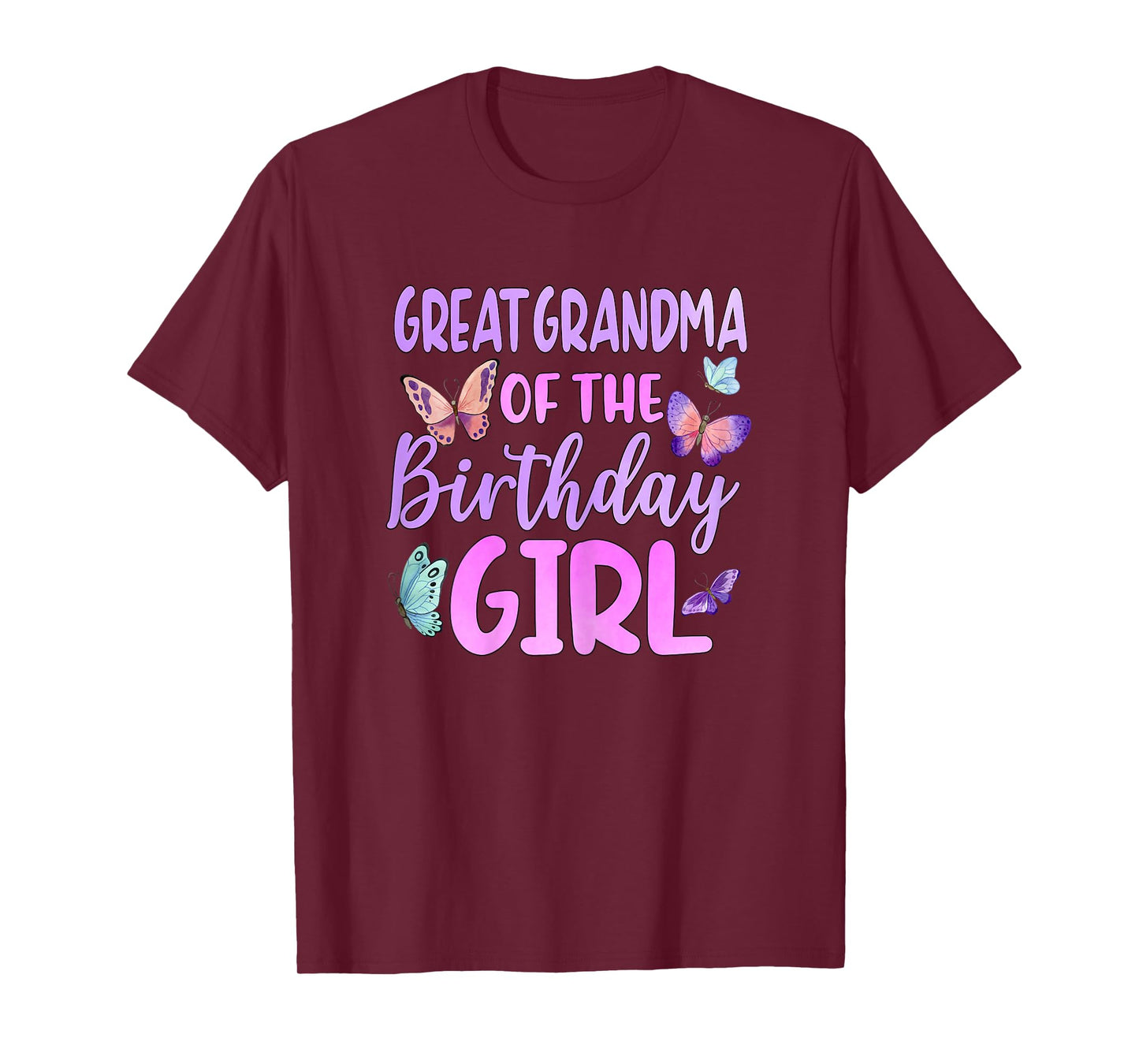 Great Grandma Of The Birthday Girl Butterfly Birthday Party T-Shirt