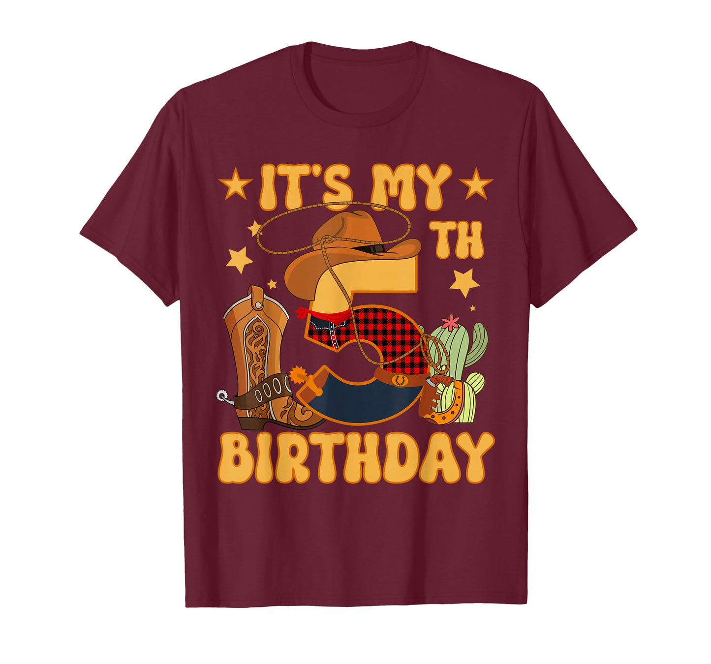 It's My 5th Birthday Cowboy Rodeo Horse 5 Year Old Bday Boy T-Shirt