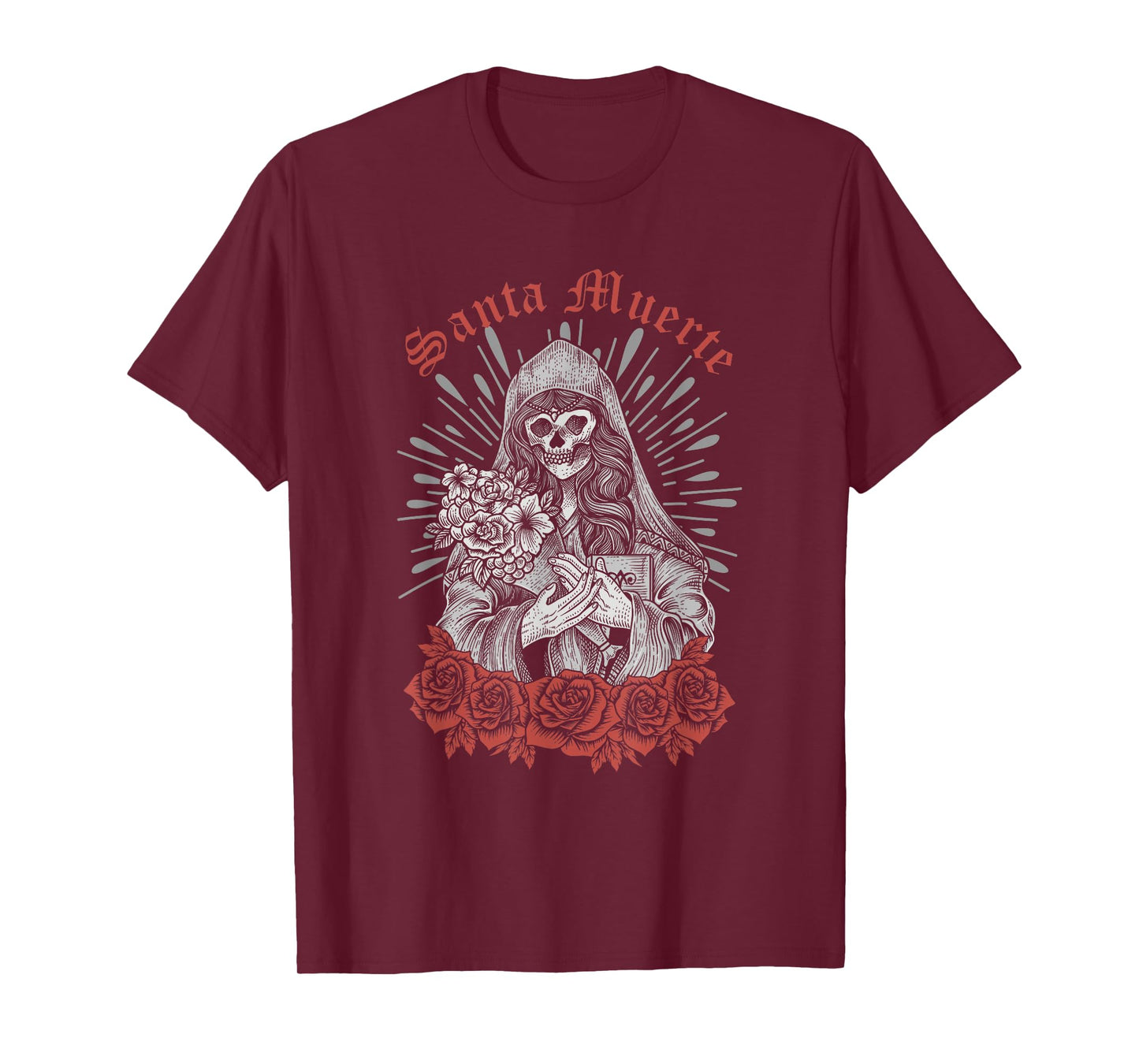 Santa Muerte Mexican Female Deity Dead Sugar Skull Satanic T-Shirt
