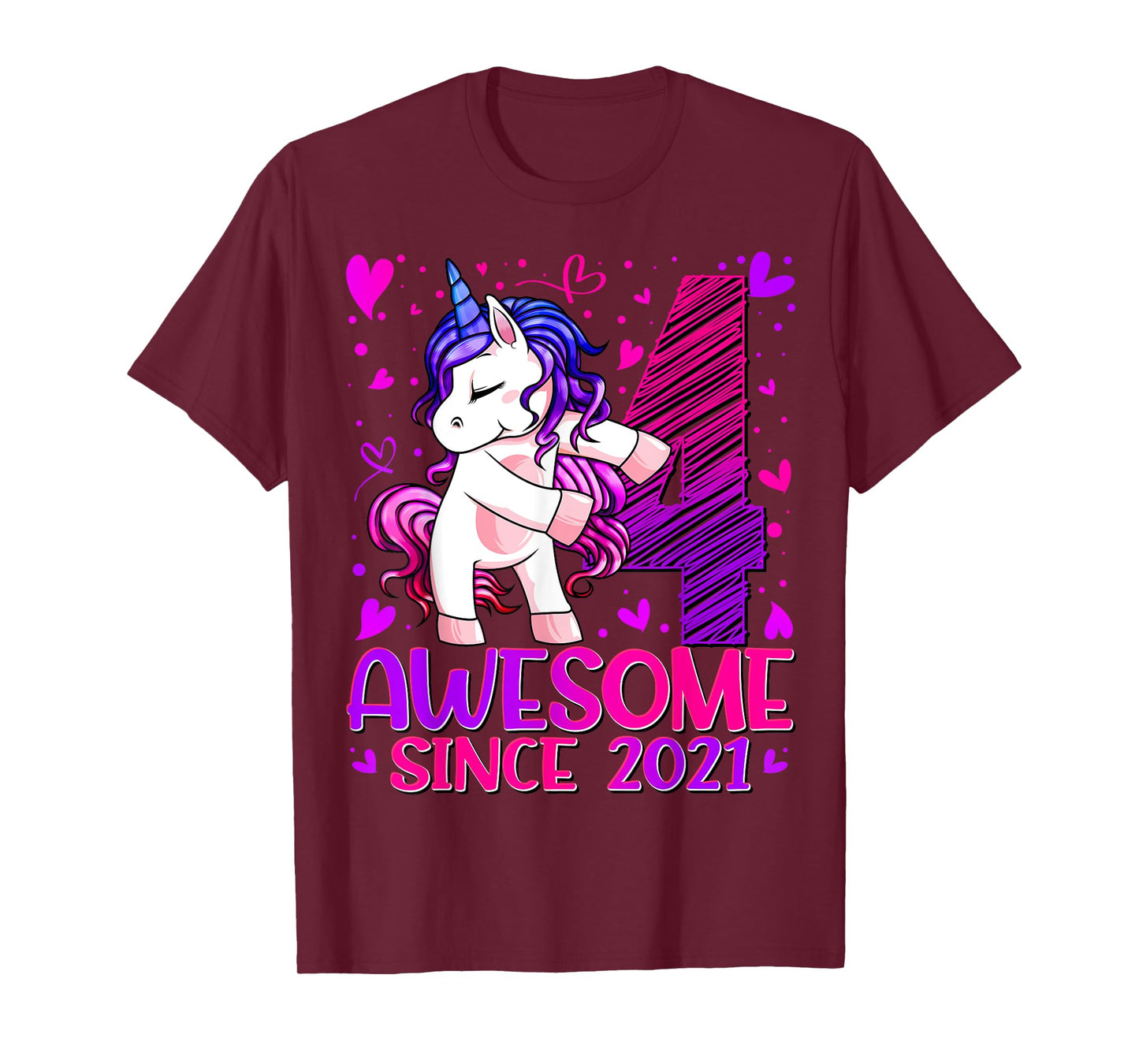 4 Year Old Unicorn Gifts For Girls 4th Birthday Girl Party T-Shirt