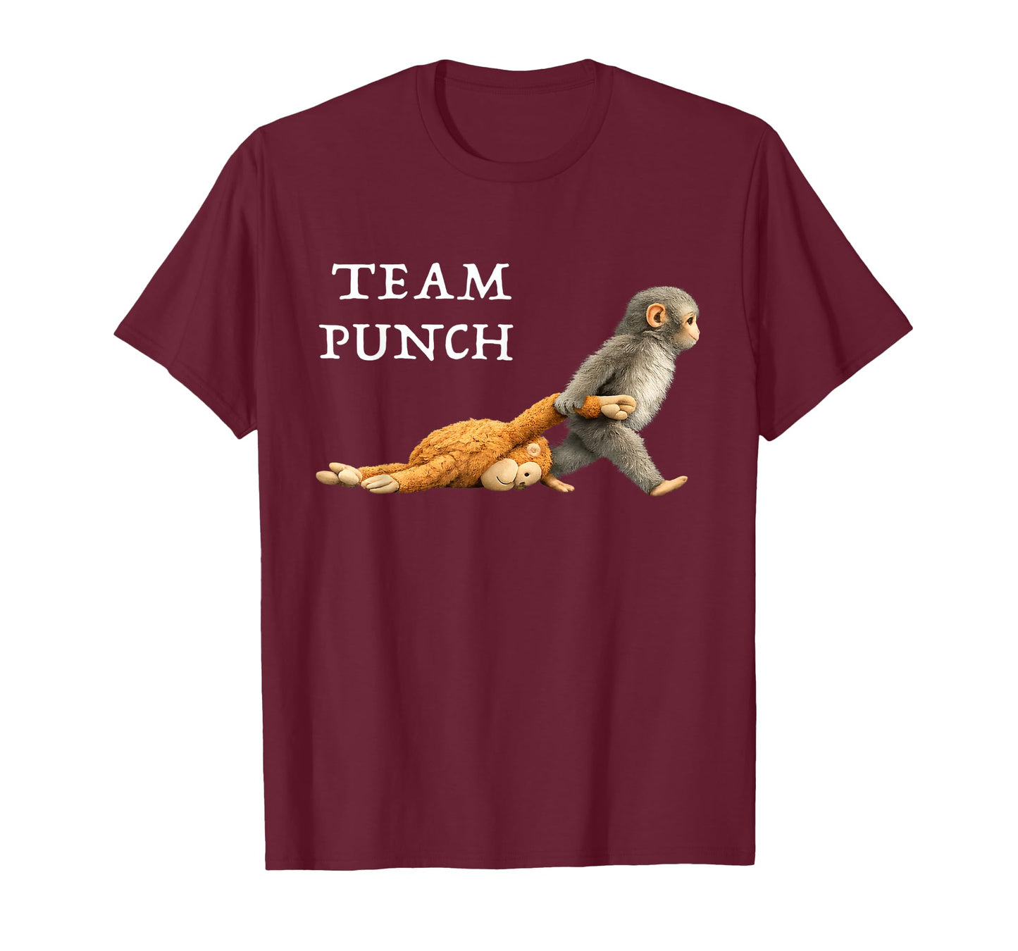 Baby Monkey Punch Team Punch T-Shirt - T-Shirt | Maroon