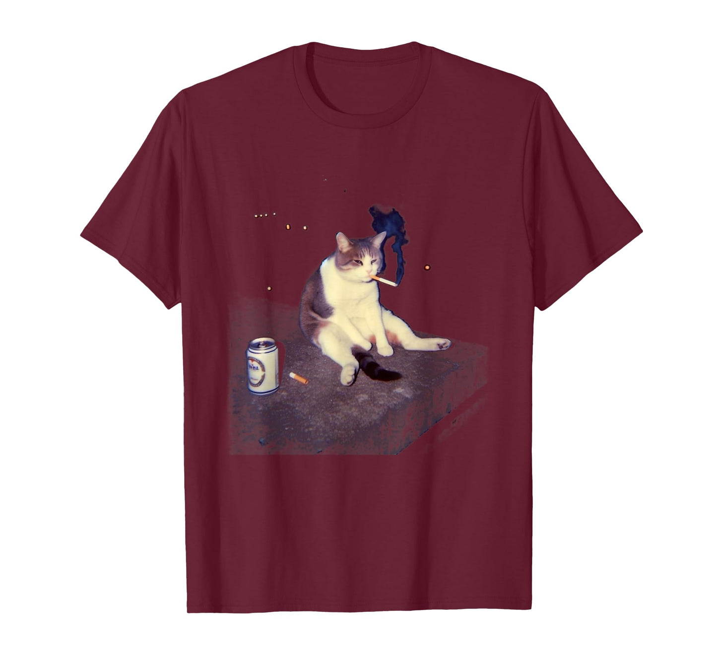 Funny Smoking Cat Meme Cat Lover Cigarette Kitty Men Women T-Shirt