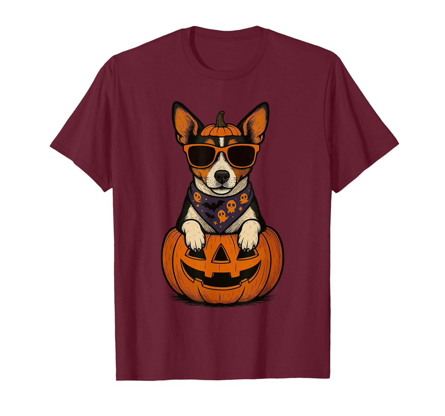 Spooky Rat Terrier Pumpkin Halloween Dog Lover T-Shirt