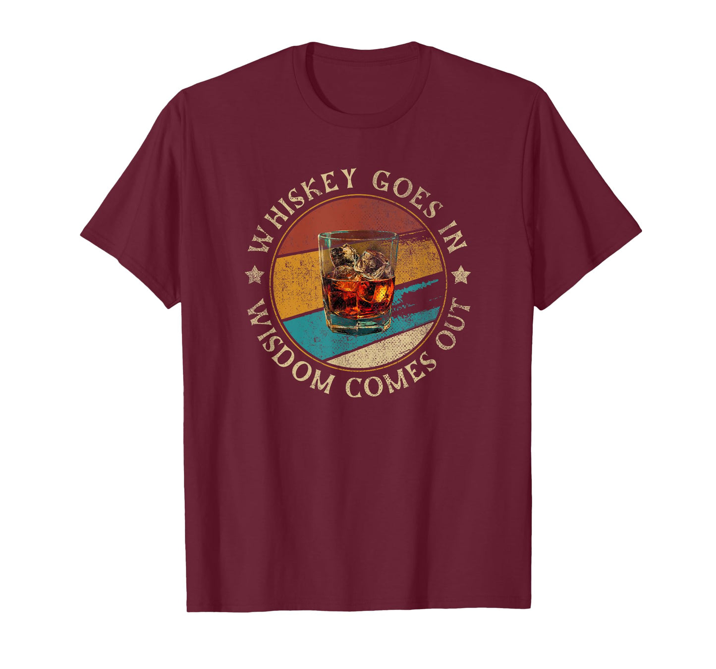 Whiskey Goes in Wisdom Comes Out | USA Flag Drinking T-Shirt