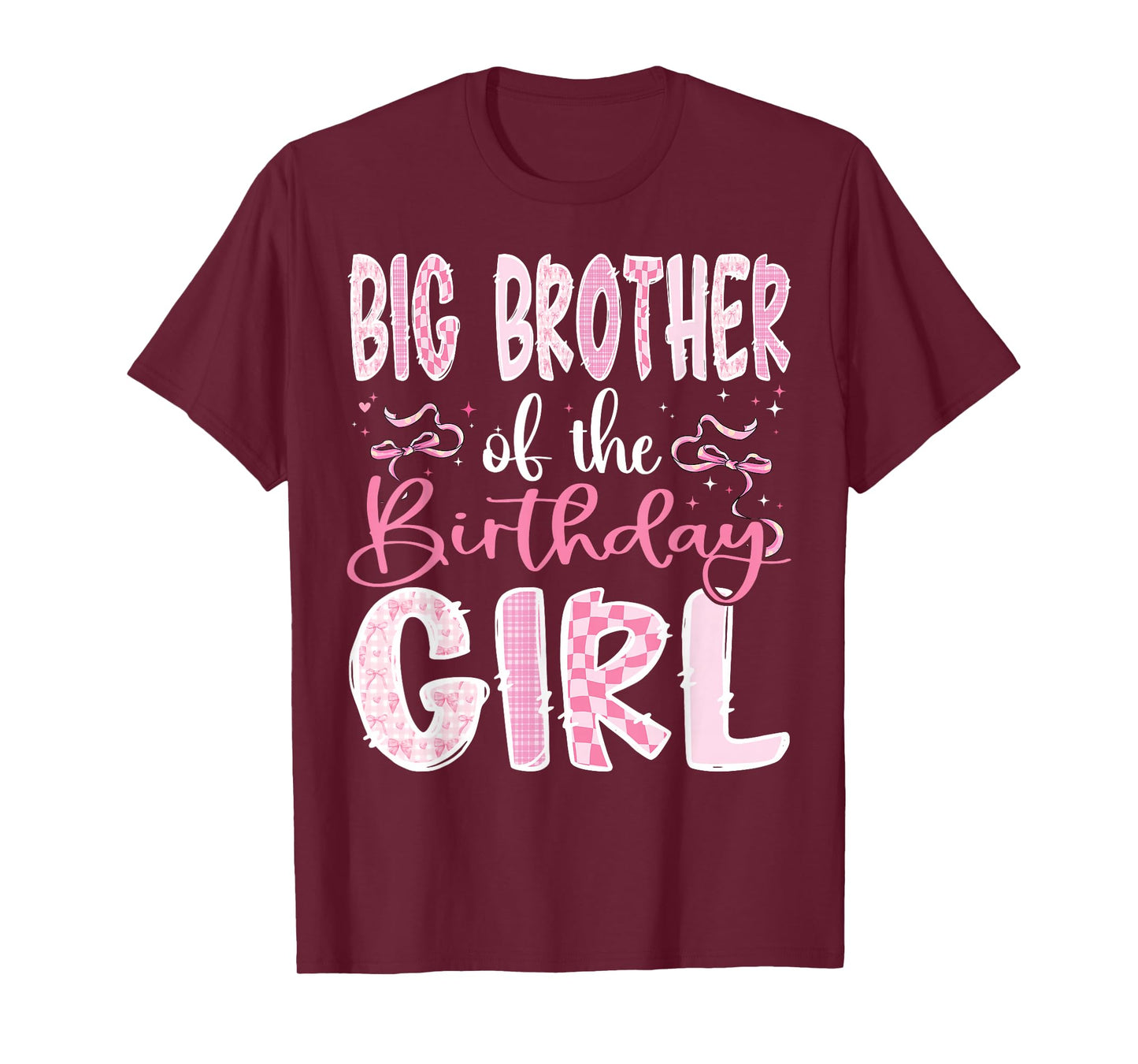 Big Brother of The Birthday Girl Pink Coquette Bow Family T-Shirt