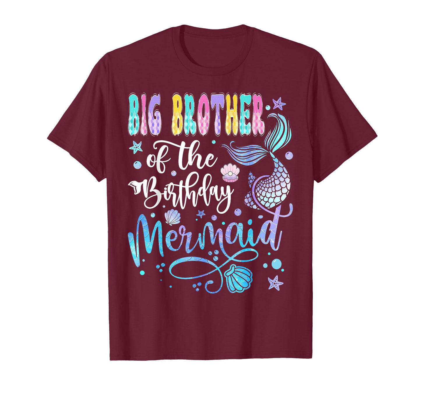 Big Brother Of The Birthday Mermaid Bday Girl Party T-Shirt