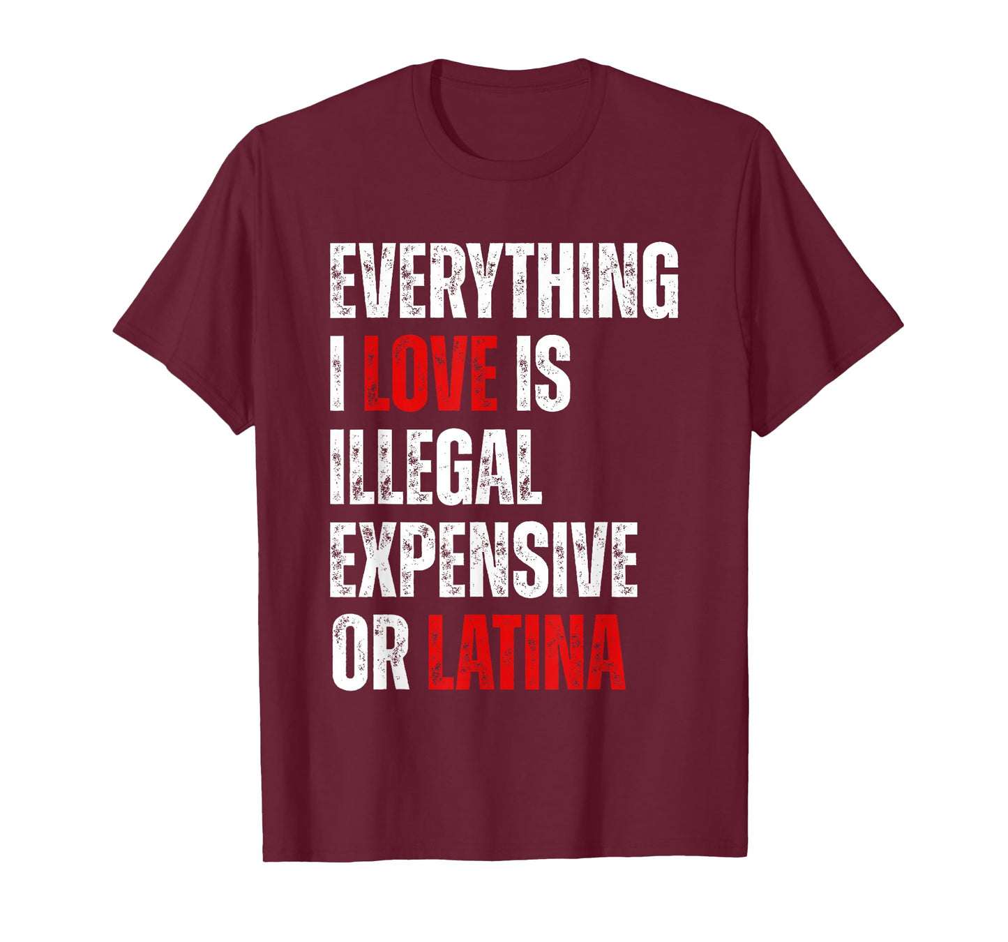 Everything I Love Is Illegal Expensive Or Latina Funny T-Shirt