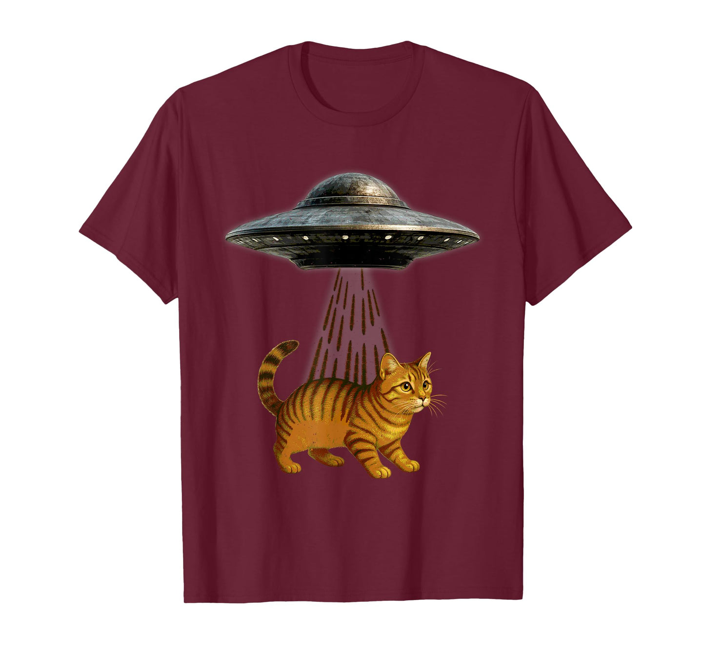 UFO Abduction Cat Moon Day Funny Alien Invasion Kitten Lover Men Women Kids T-Shirt