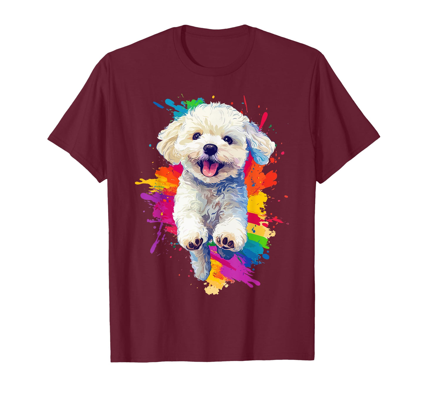 Cavachon Lovers Colorful Splash Art Cavachon Dog T-Shirt for Men Women Girls Kids