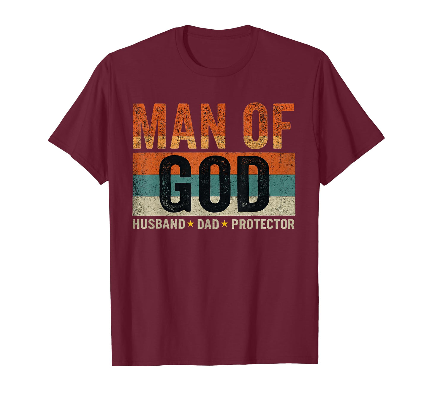 Husband Daddy Protector Hero Christian Dad Father's Day T-Shirt