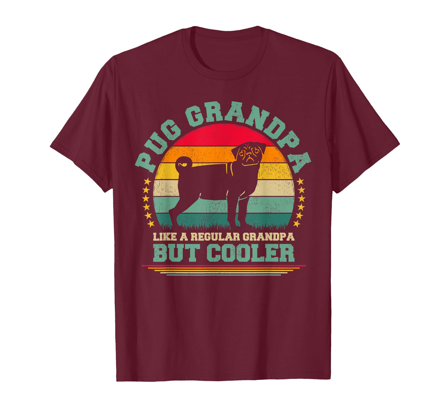Pug Dog Lover Funny Vintage Pug Grandpa Father's Day T-Shirt