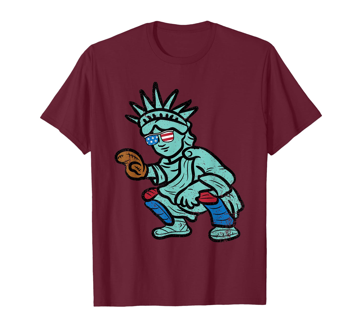 Statue Of Liberty Baseball Player 4th Of July Sport American T-Shirt