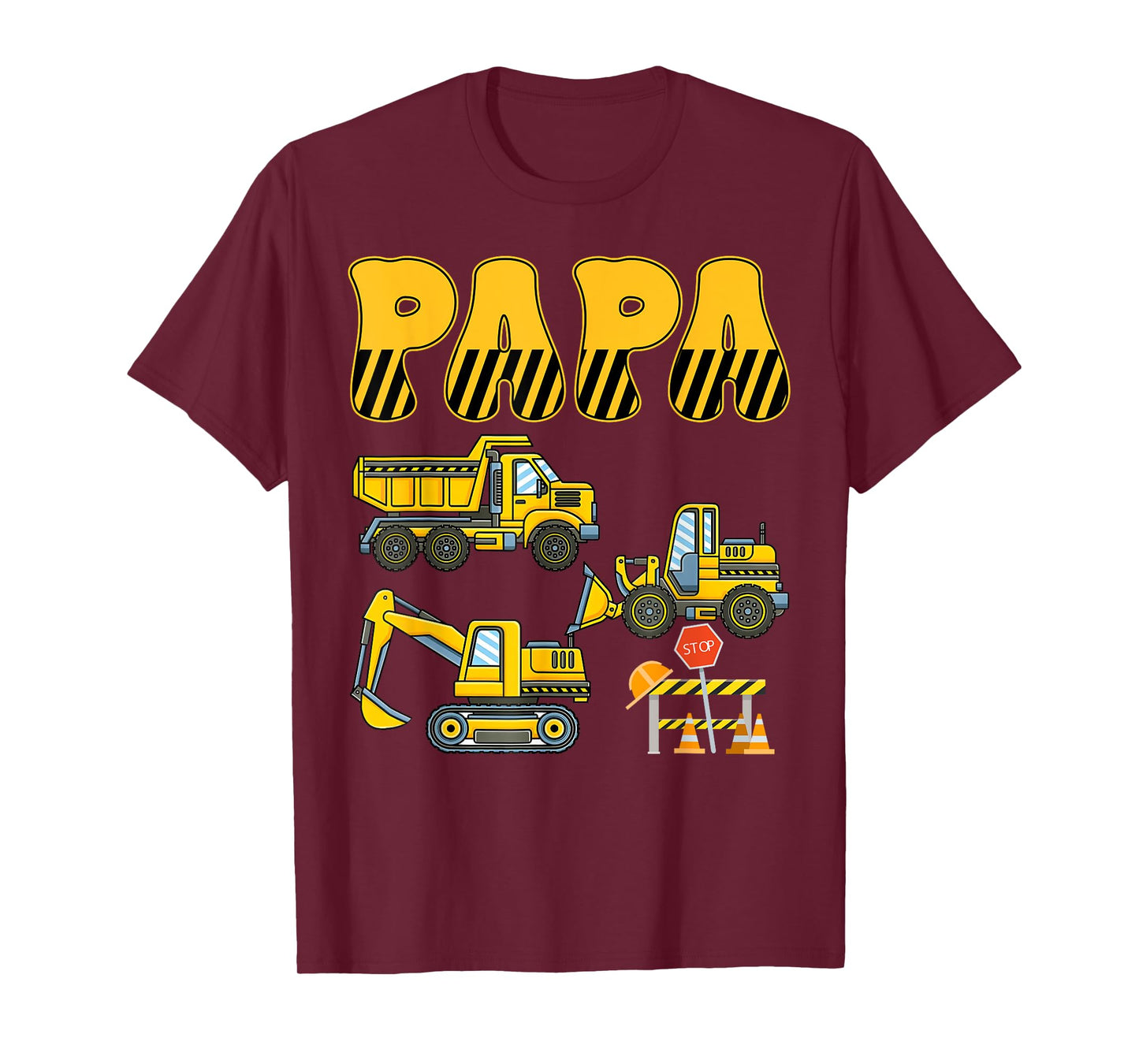 Funny Papa Construction Excavator Kids Boy Family Set T-Shirt