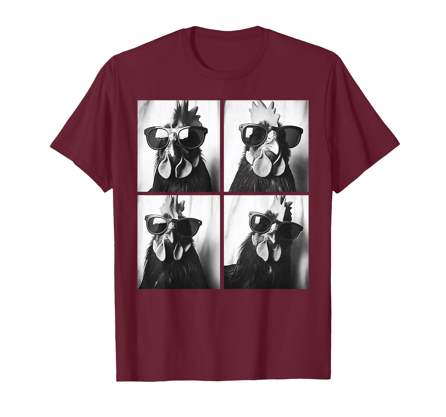 Rooster Wearing Sunglasses Photobooth Selfie Farm Chicken T-Shirt