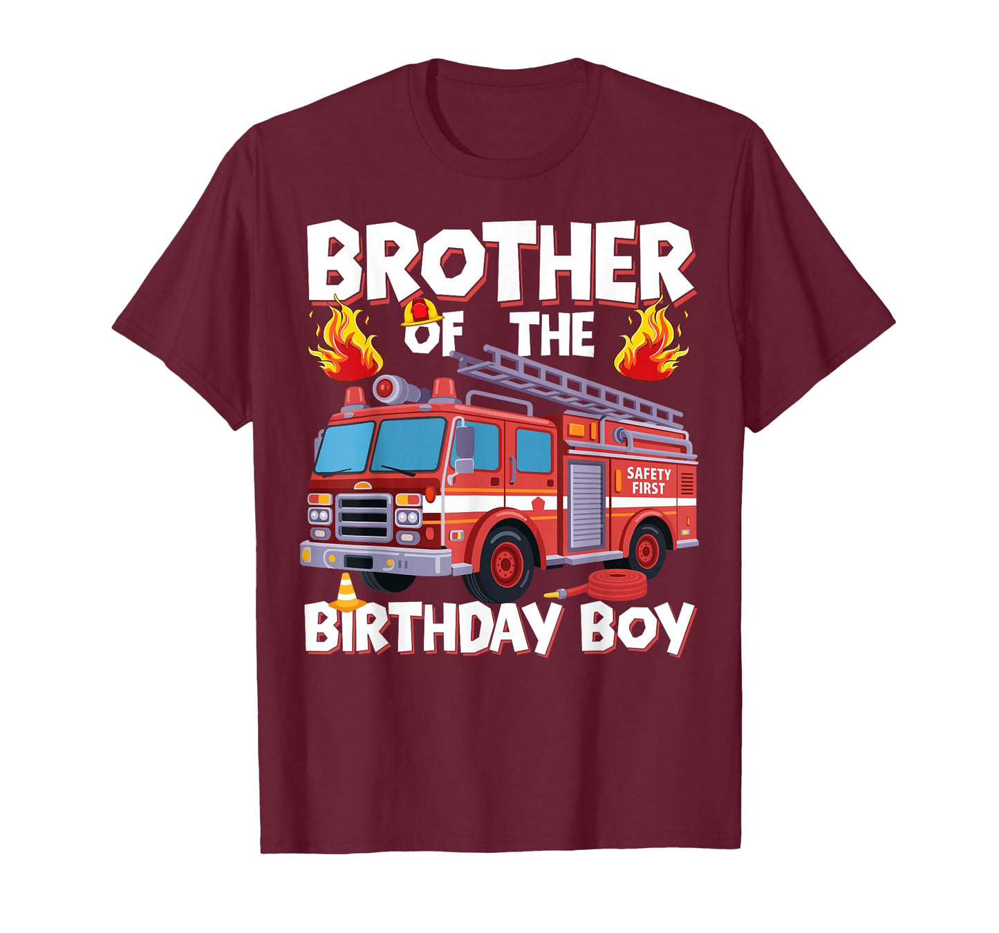Brother of The Birthday Boy Fire Truck Firefighter Brother T-Shirt