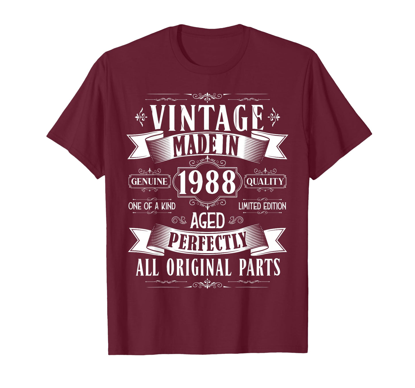 Vintage 37th birthday men Born 1988 37 years old Bday mens T-Shirt