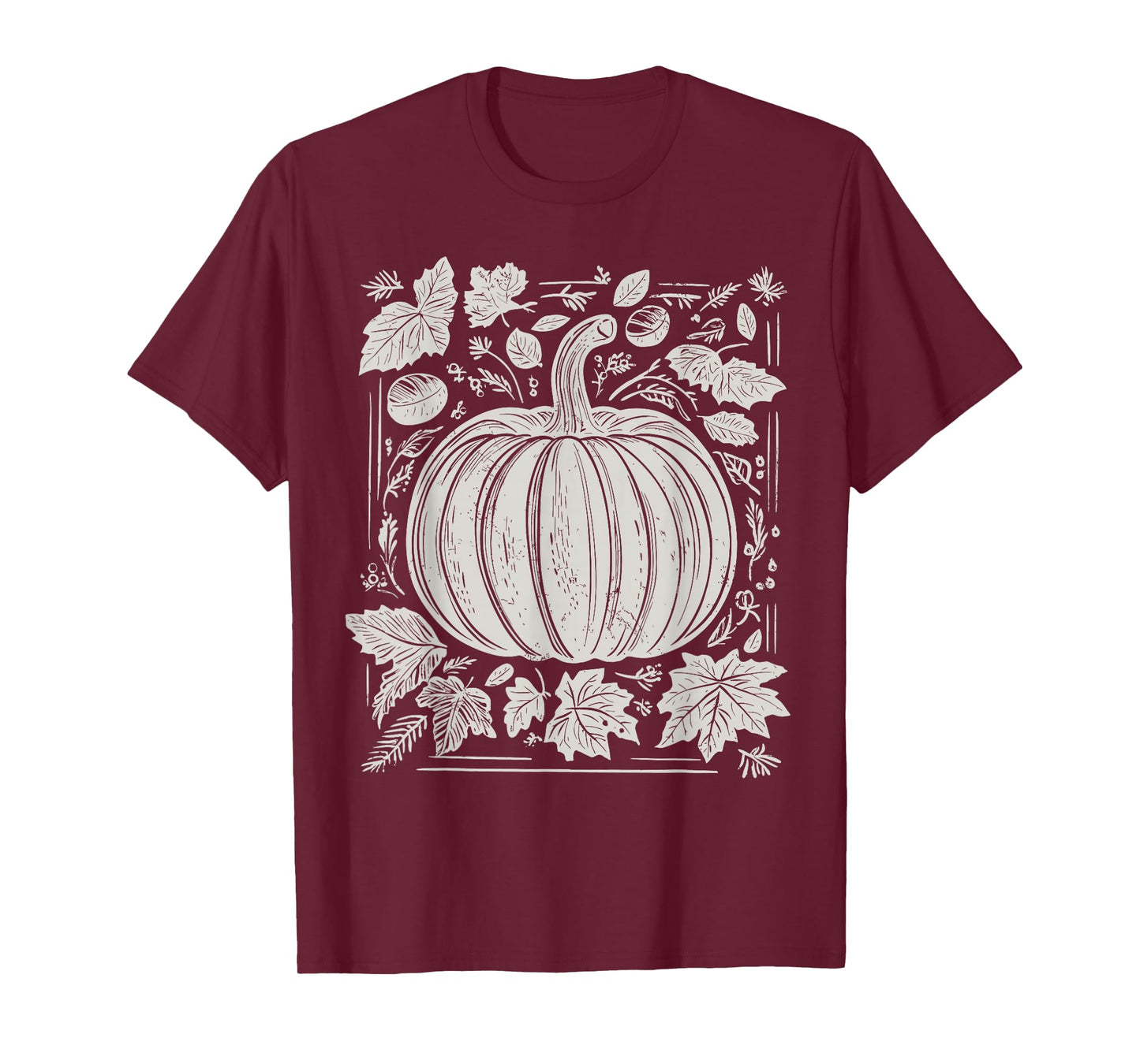 Wildflower Pumpkin Season Autumn Fall Leaves Thanksgiving T-Shirt