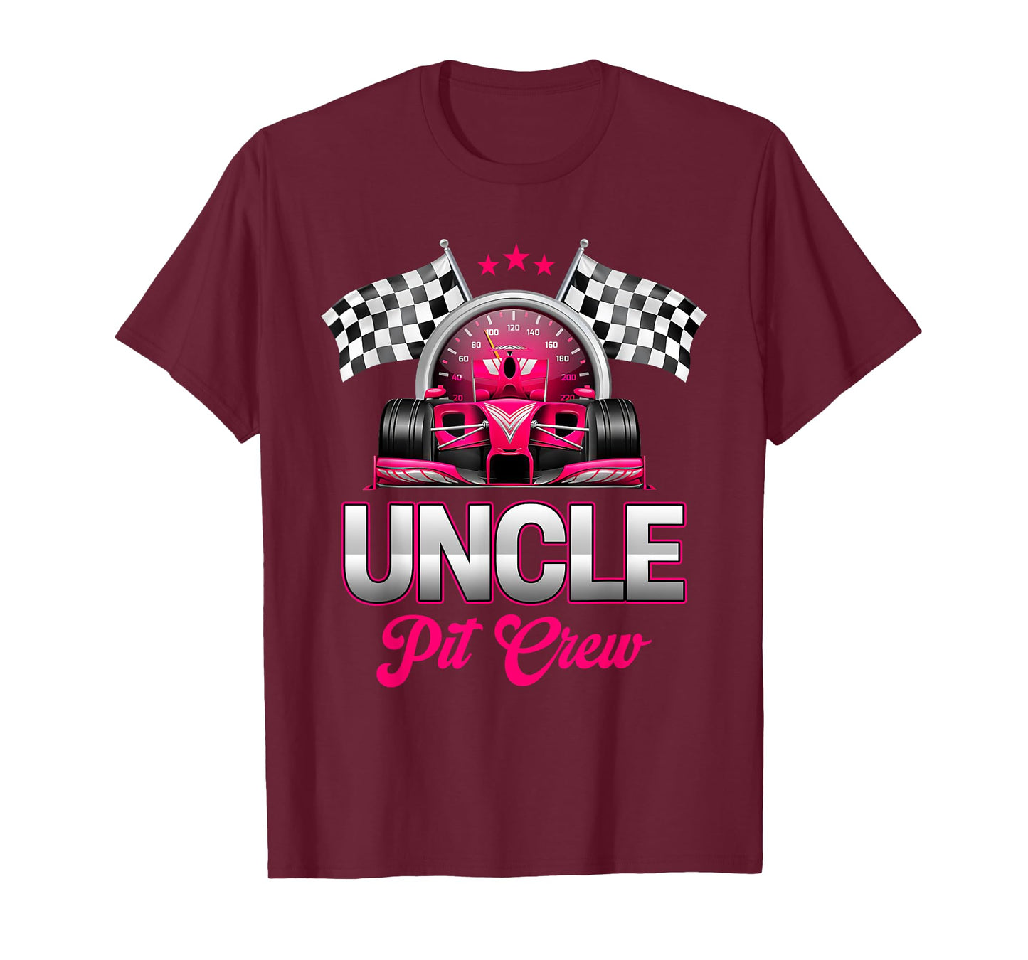 Uncle Pit Crew Race Car Birthday Girl Party Racing Family T-Shirt