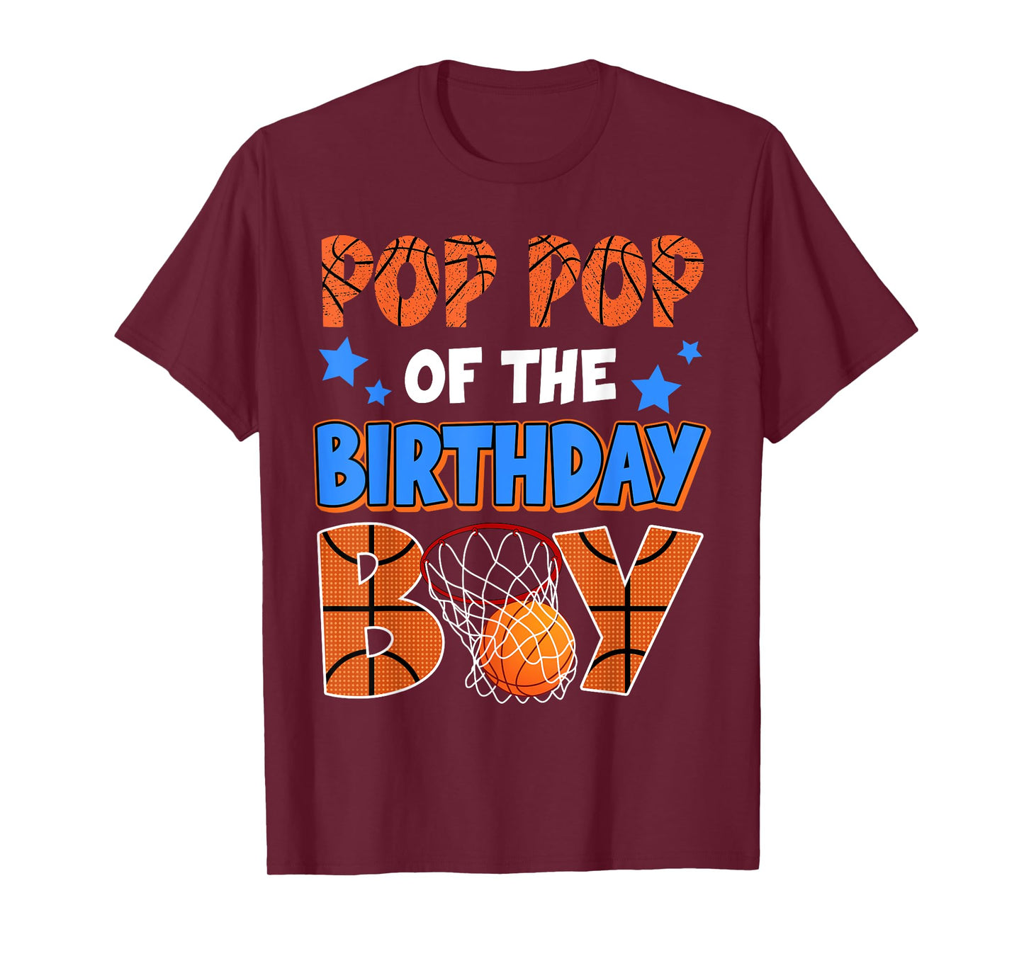 Basketball Pop Pop Of The Birthday Boy Family Matching T-Shirt