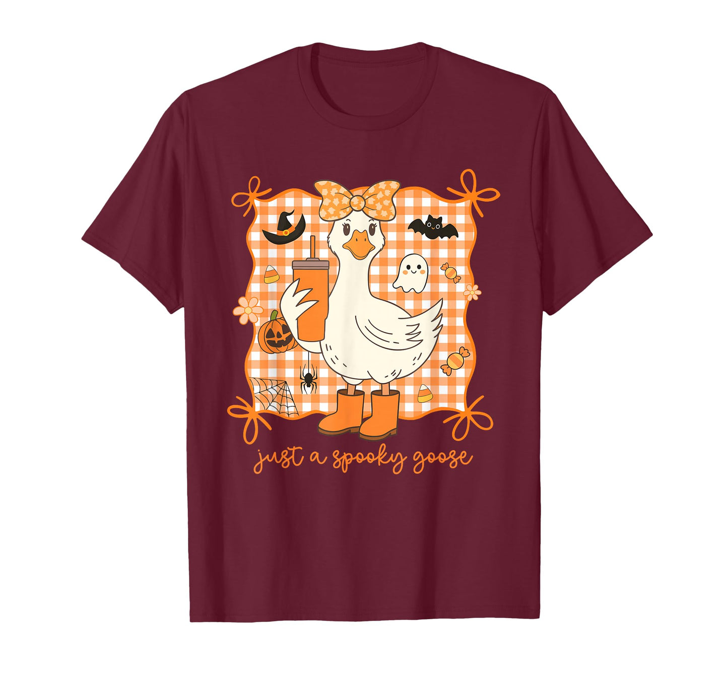 Just A Spooky Goose Halloween Silly Goose Funny Halloween T-Shirt