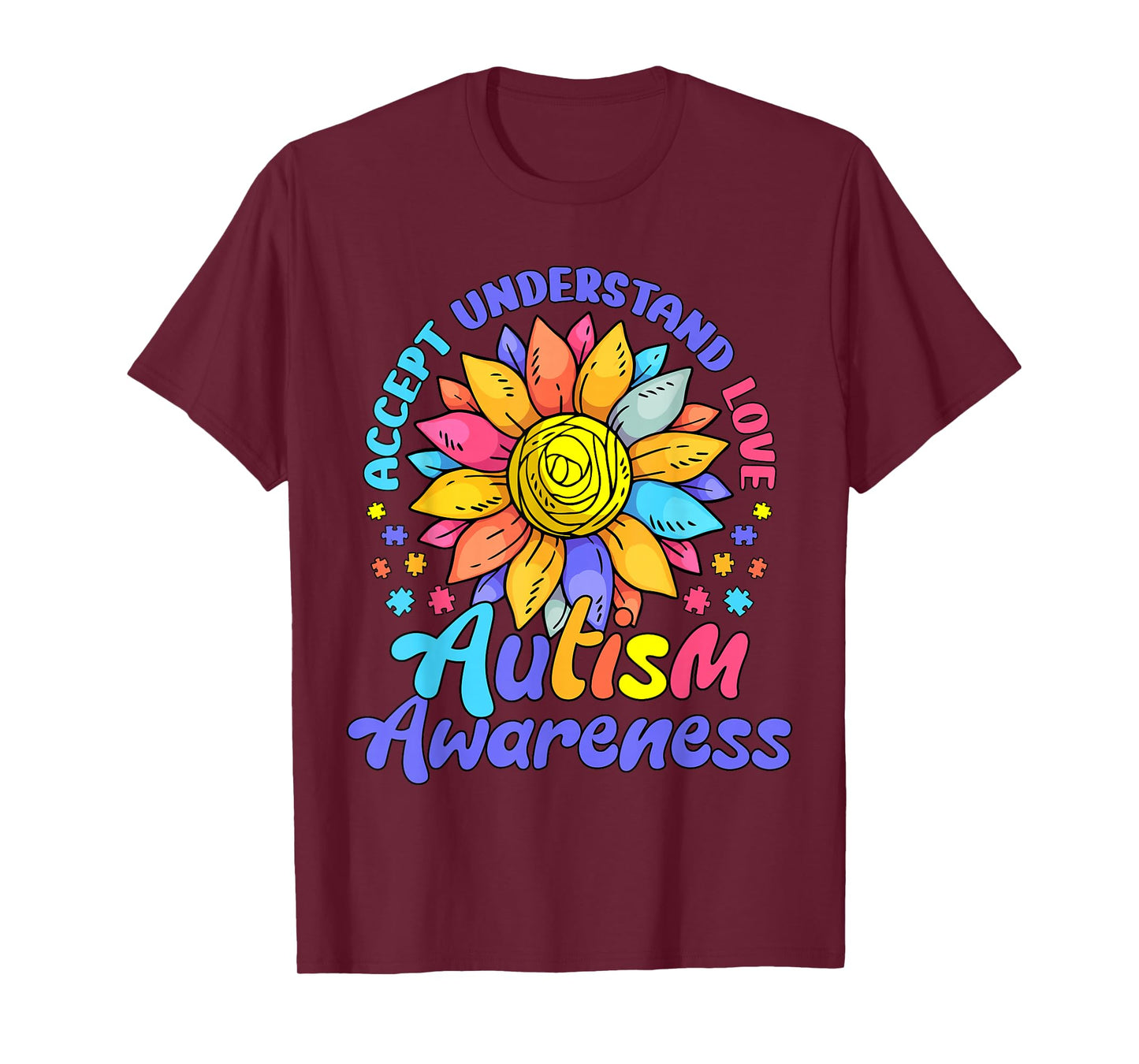Autism Awareness Shirt Men Women kids Autism Sunflower T-Shirt