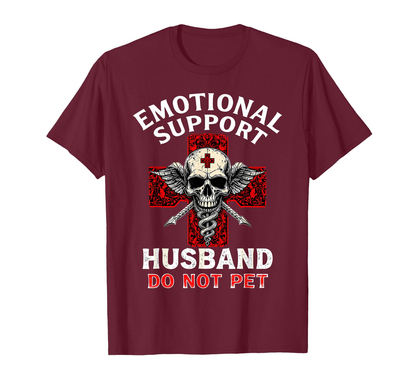 Emotional Support Husband T-Shirt Do Not Pet Fathers Day T-Shirt