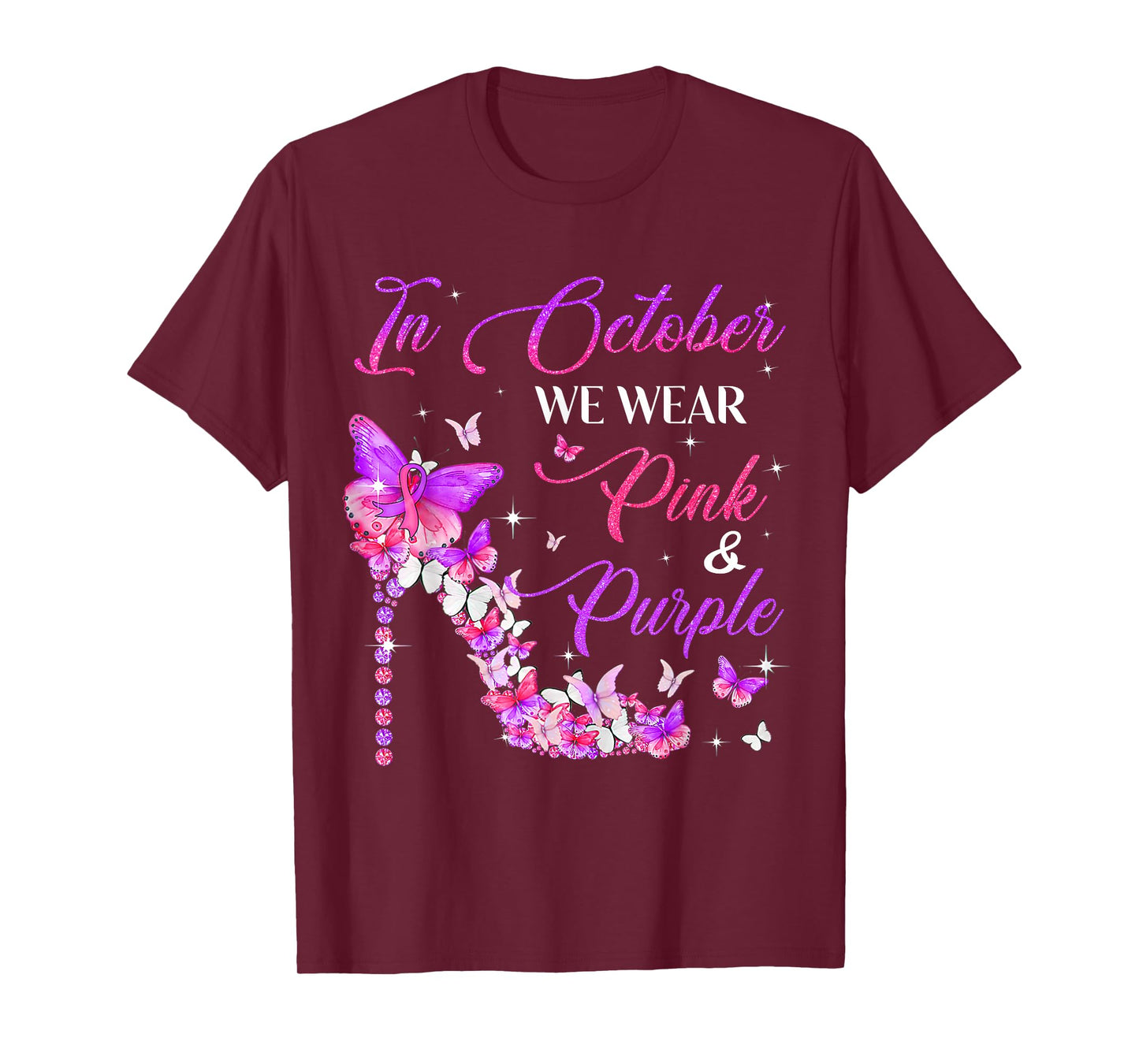 Butterfly Domestic Violence & Breast Cancer Awareness T-Shirt