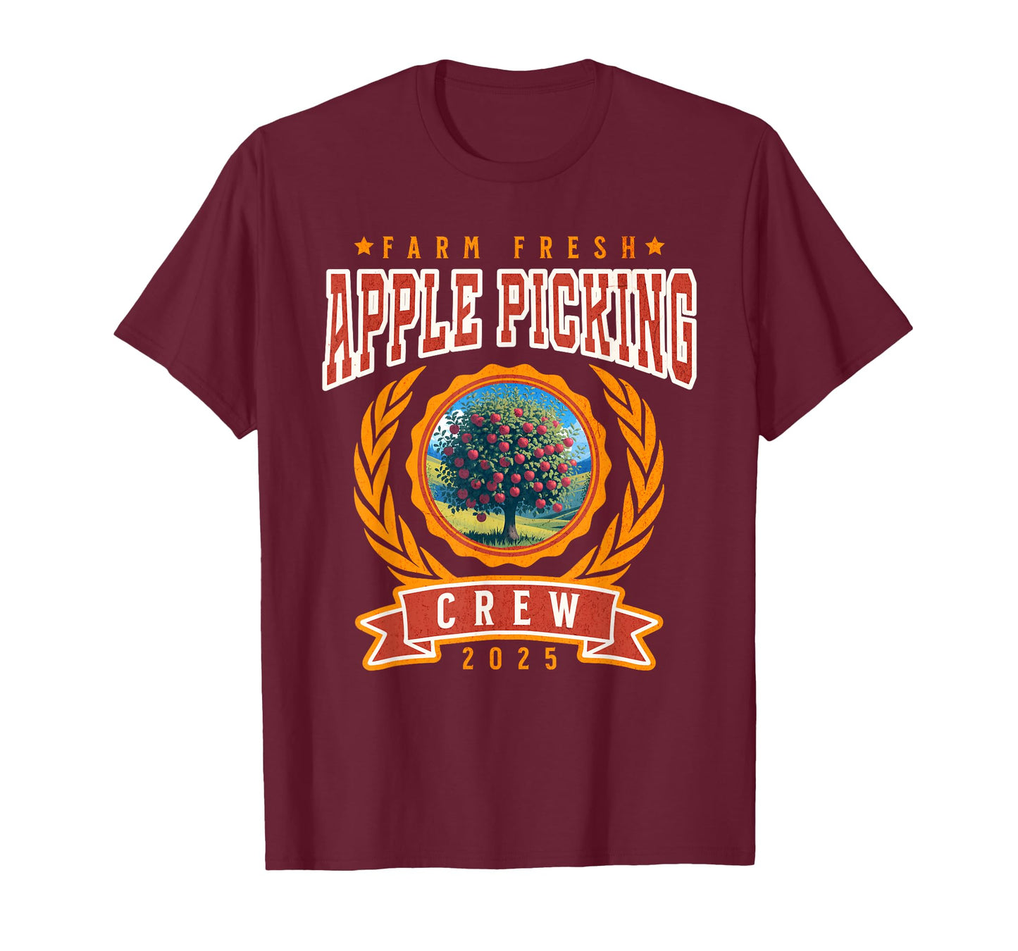 Family Apple Picking Crew 2025 Autumn Apples Fall Activity T-Shirt