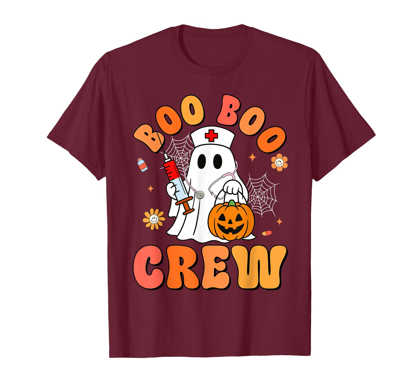 Boo Boo Crew Nurse Funny Halloween Ghost Nurse Girl Women T-Shirt