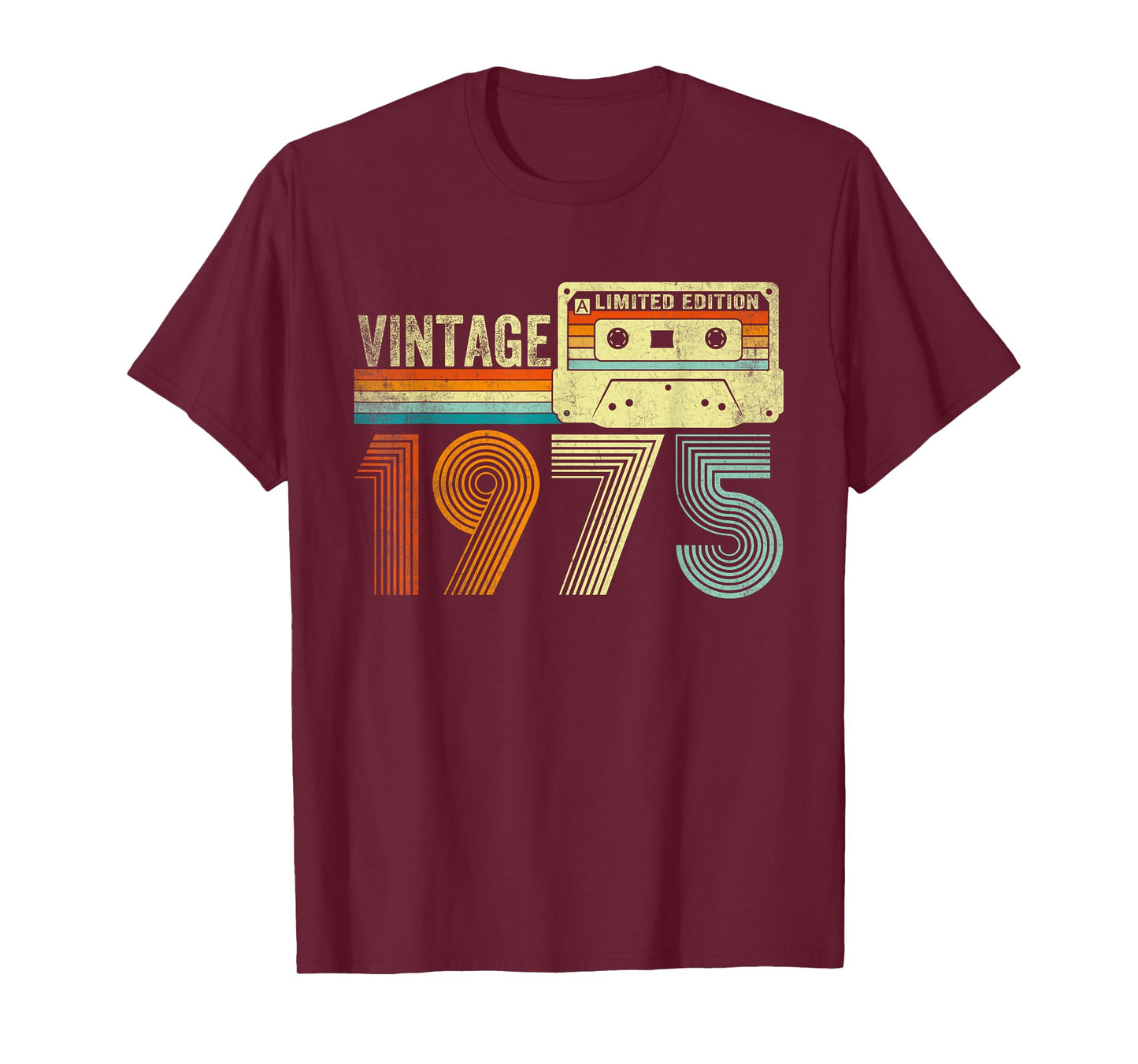 Vintage 1975 Cassette Tape 50th Birthday Gifts 50 Years Old T-Shirt