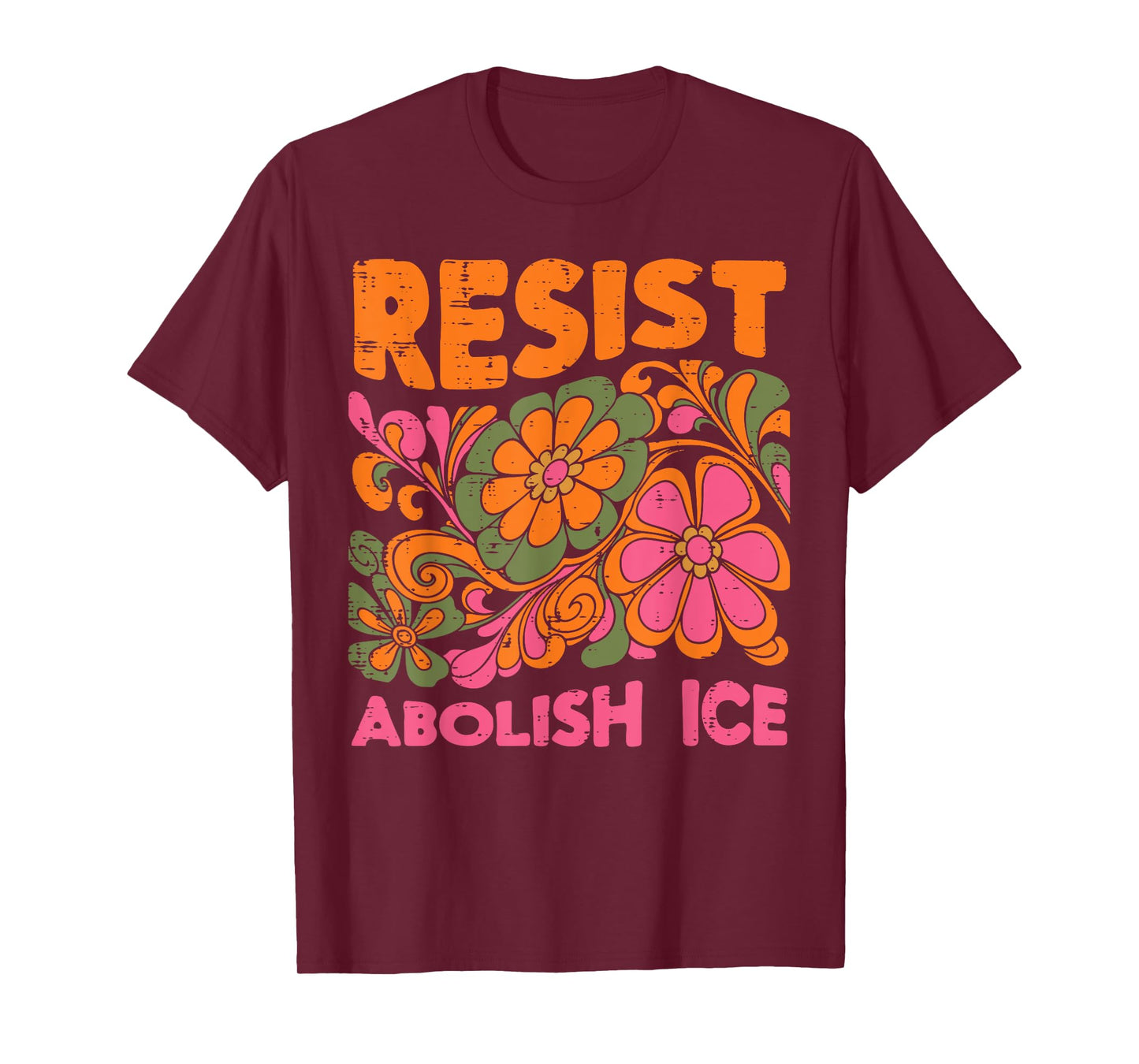 Immigrant Resist Abolish Ice Psychedelic Protest Women Men T-Shirt