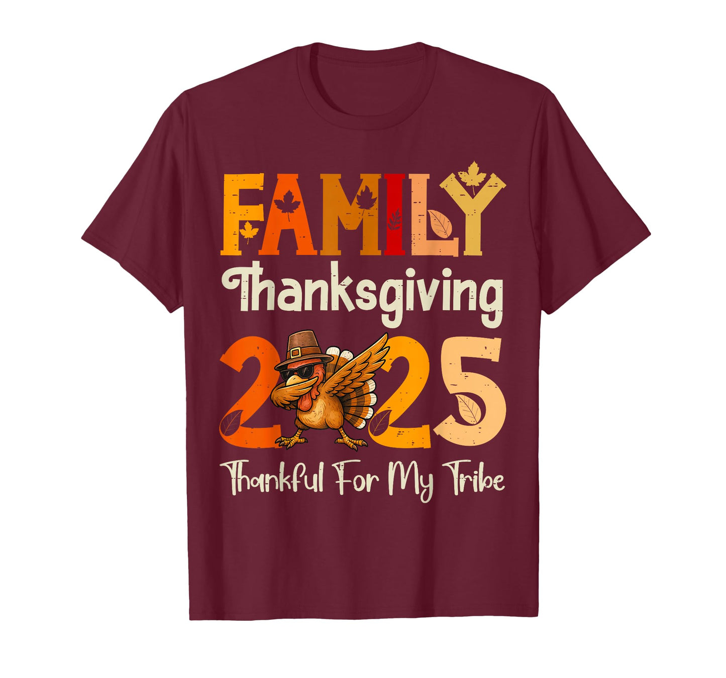 Family Thanksgiving 2025 Crew Dabbing Turkey Group Matching T-Shirt