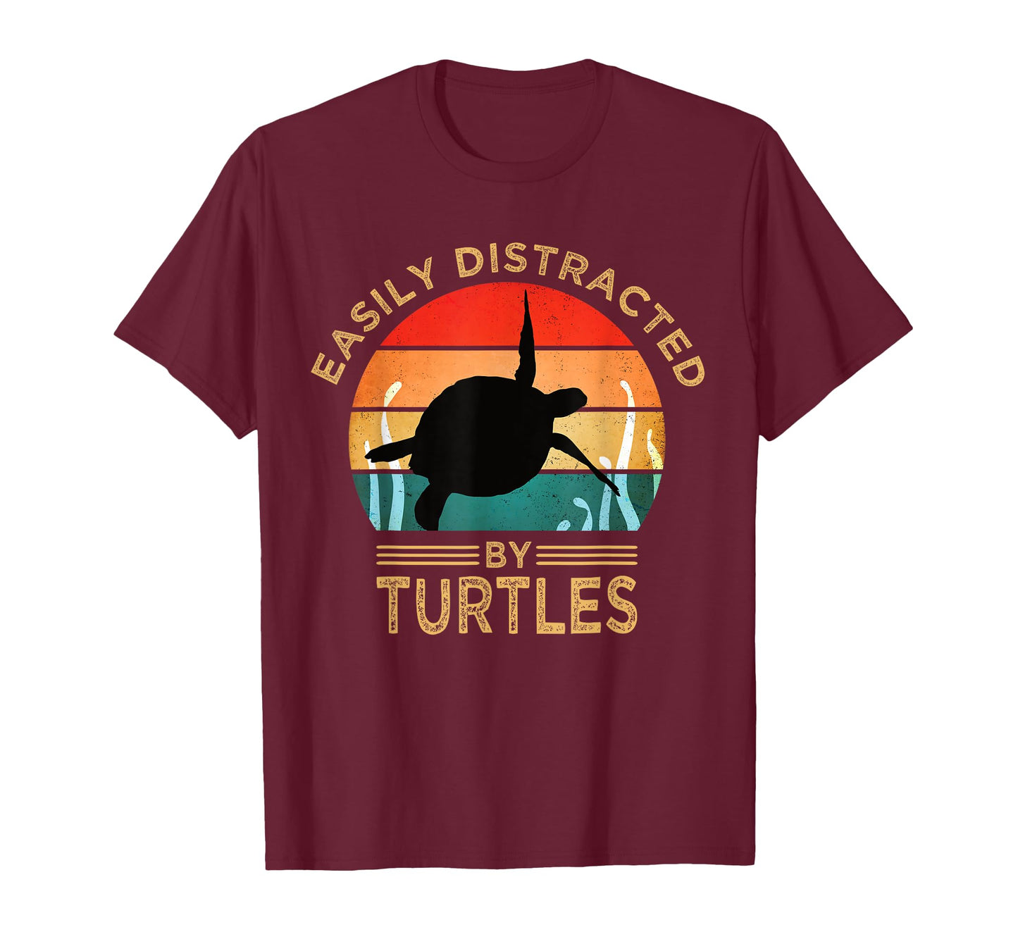 Easily Distracted By Turtles Vintage Funny Turtle T-Shirt