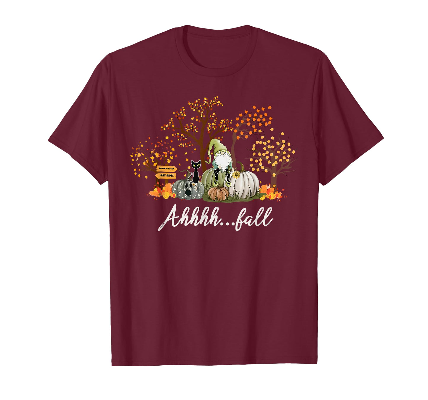 Ahhh... Fall Gnome Pumpkin Season Autumn Leaves Thanksgiving T-Shirt