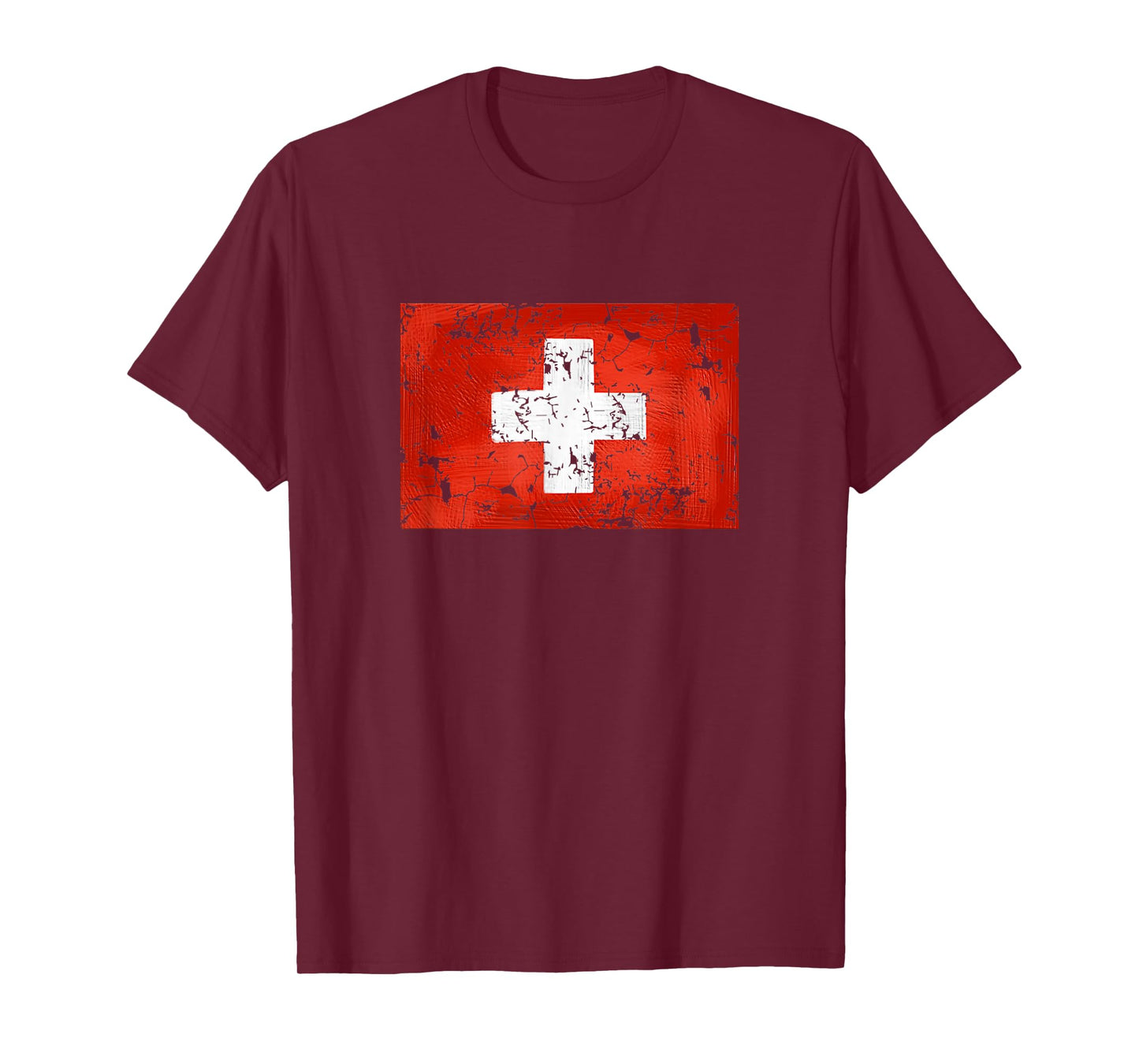 Swiss Flag Vintage Cross Flag Men and Women T-Shirt