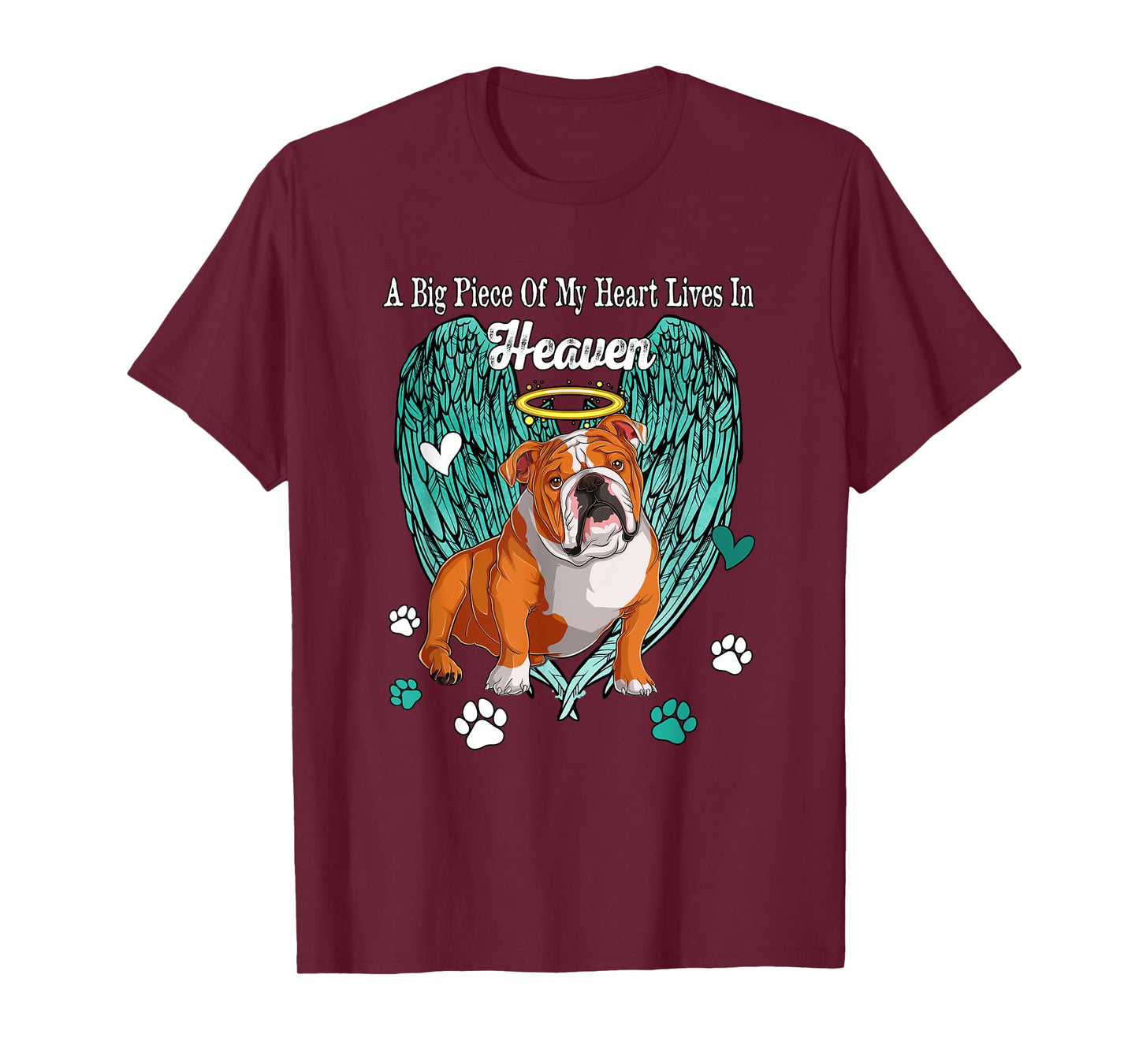 Heart Lives In Heaven Costume English Bulldog Memories Owner T-Shirt for Men Women Kids