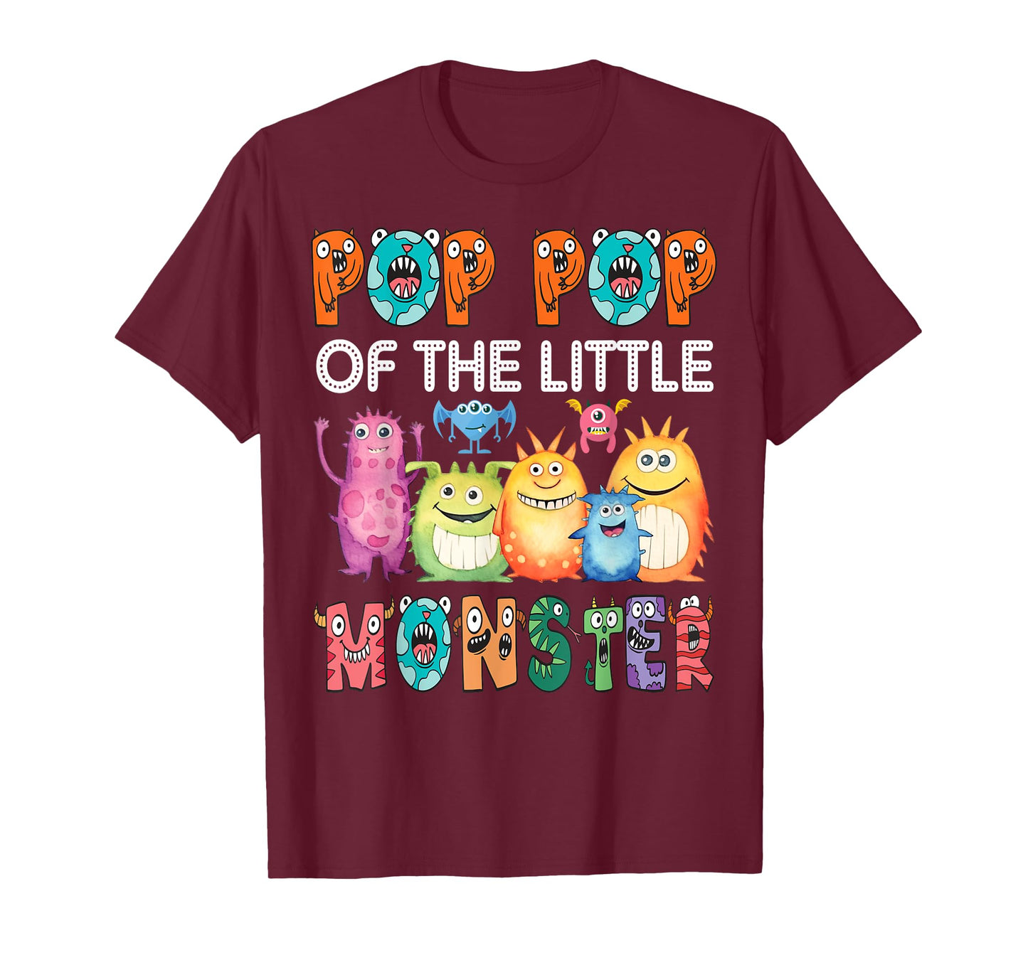 Pop Pop Of The Little Monster Kids 1St Birthday Party T-Shirt