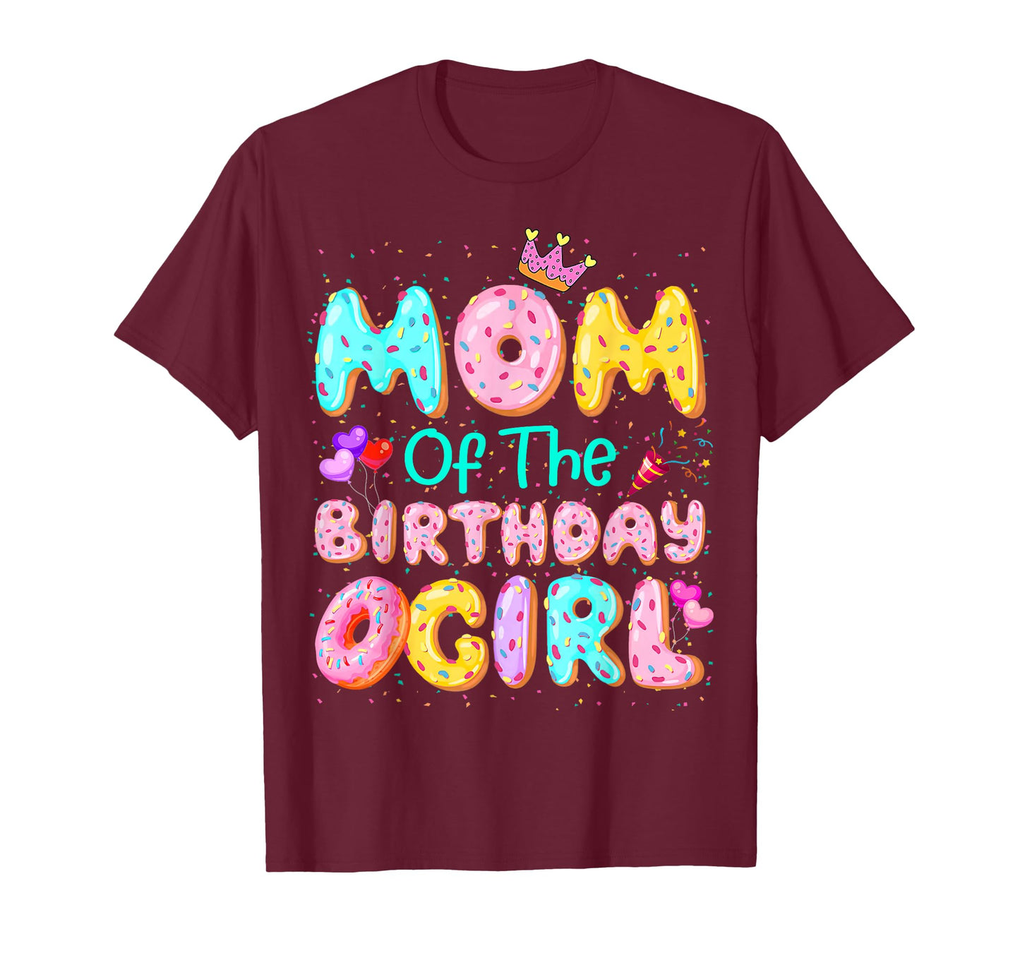 Mom Of The Birthday Girl Sweet Donut Matching Family Party T-Shirt