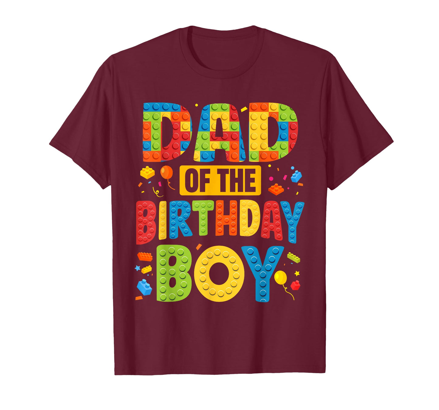 Dad Of The Birthday Boy Shirt Building Block Birthday Party T-Shirt
